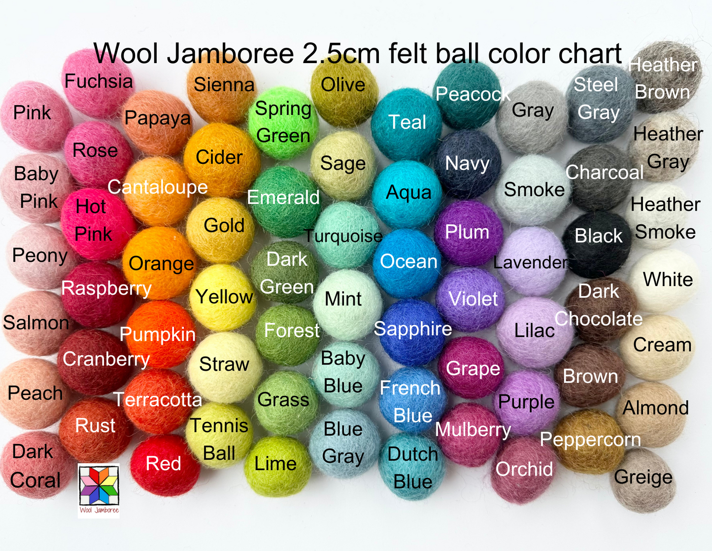 French Blue - 2.5 cm Felt Pom Pom Balls