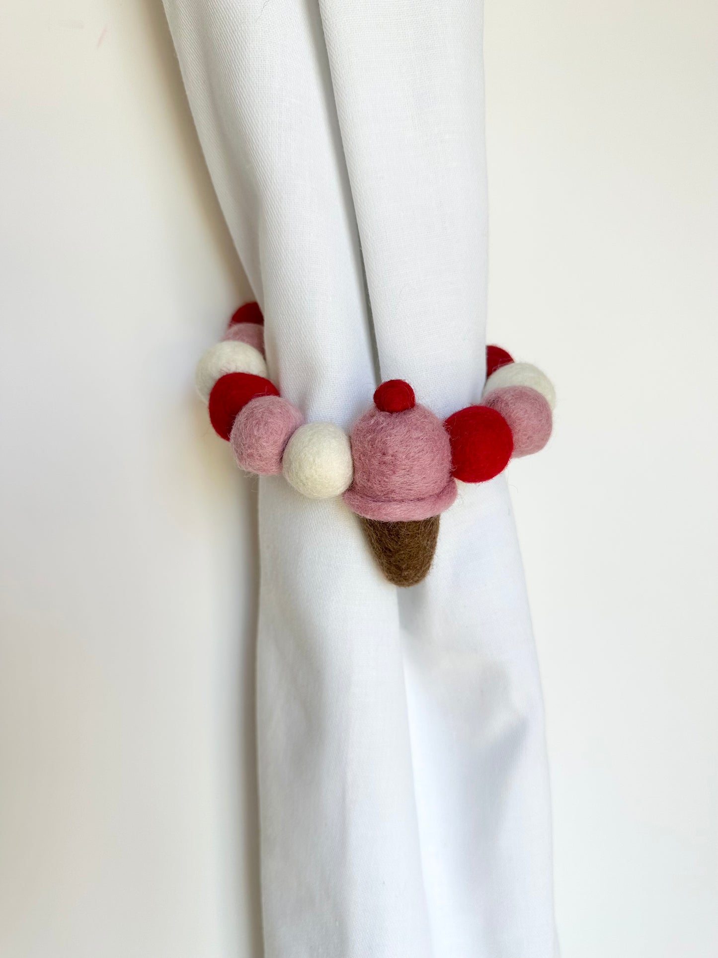 Cherry Ice Cream Curtain Ties