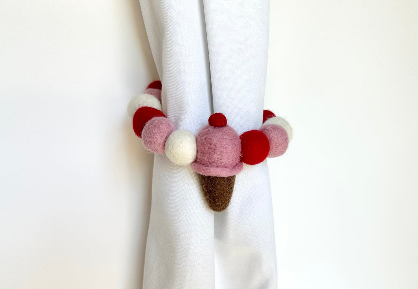 Cherry Ice Cream Curtain Ties