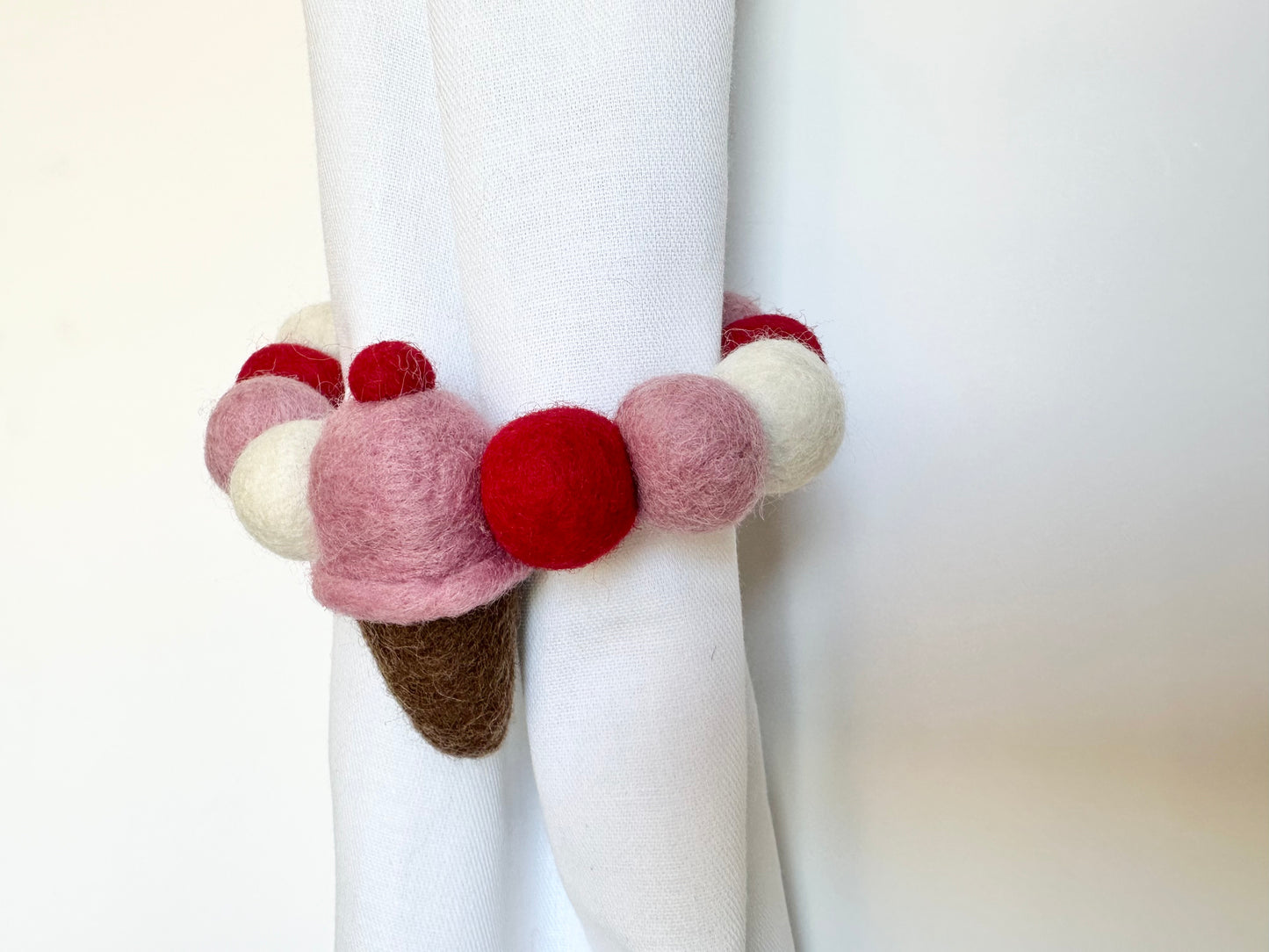 Cherry Ice Cream Curtain Ties