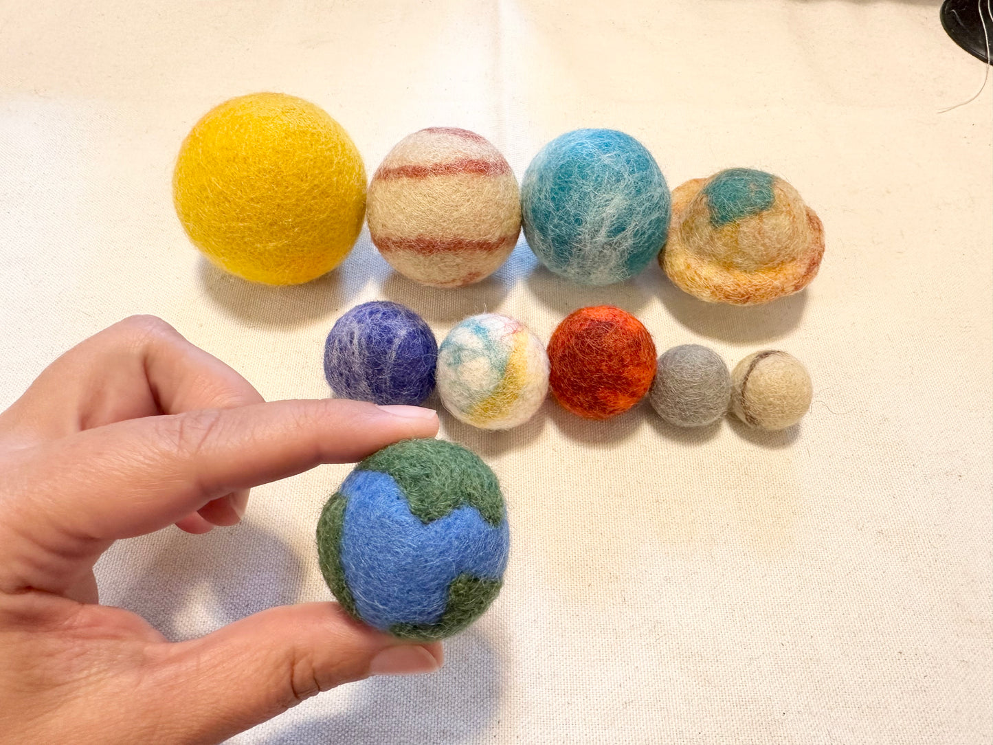 Felted Solar System Ceiling Mobile