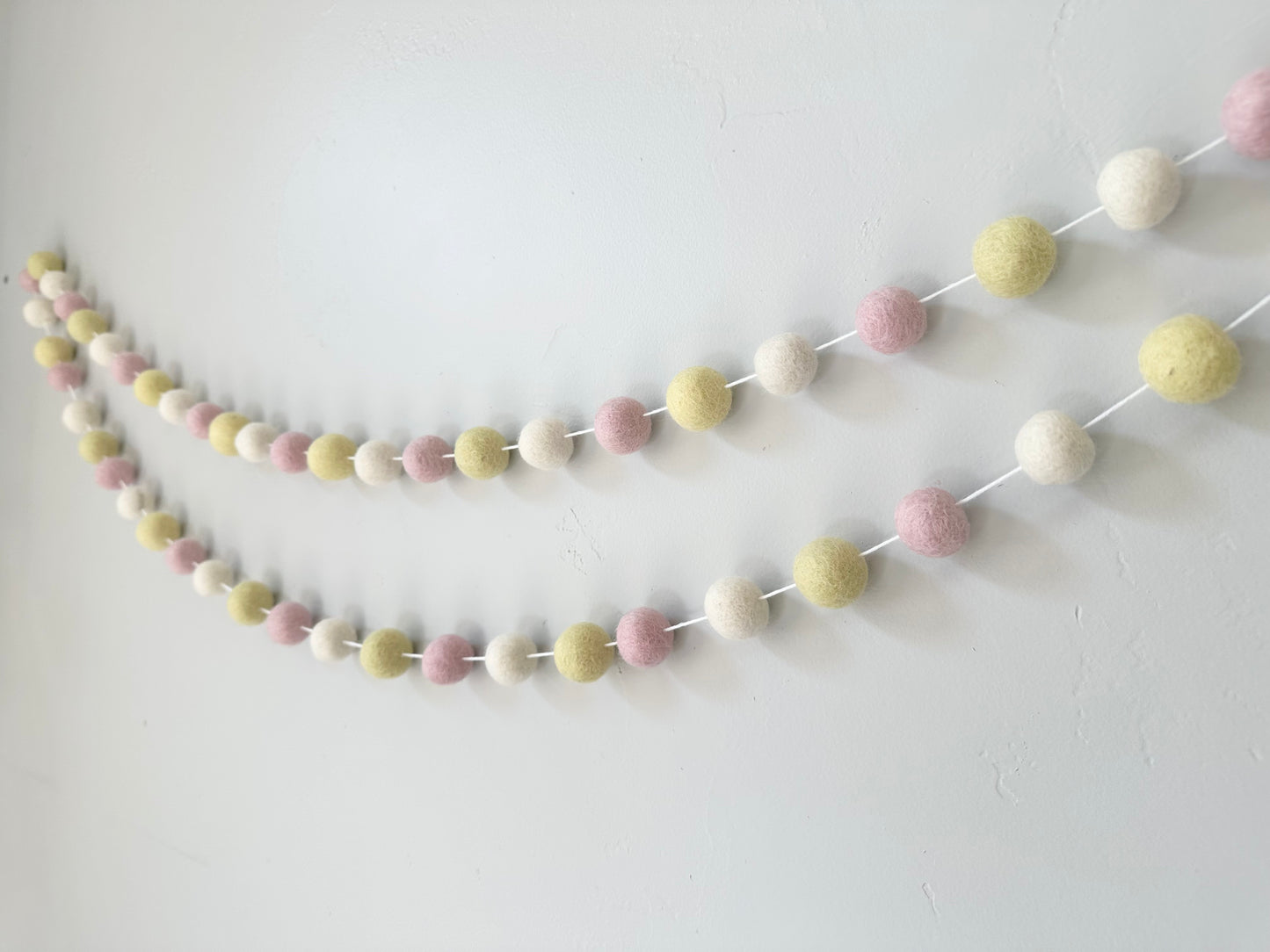 Pink Lemonade Felt Ball Garland