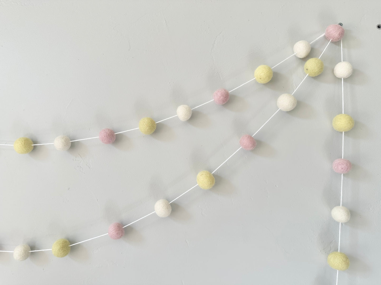 Pink Lemonade Felt Ball Garland
