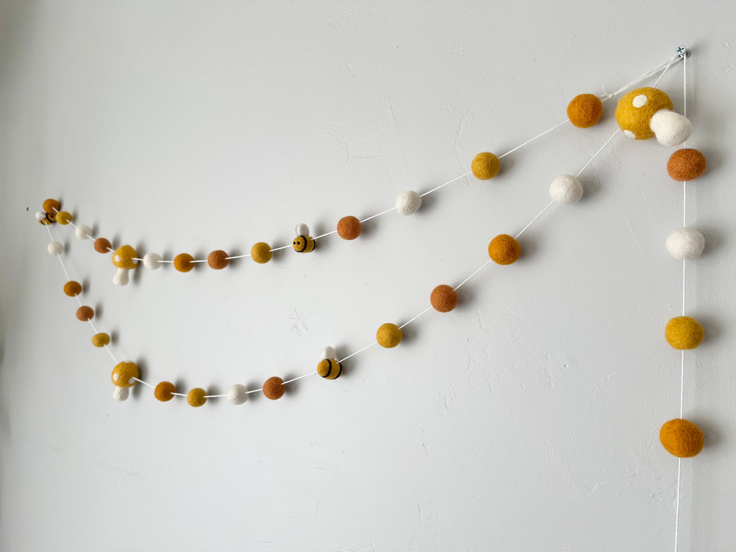 Bumble Bees & Gold Mushroom Garland