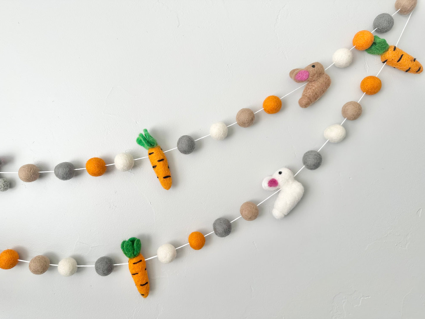 Hungry Bunny Felted Garland