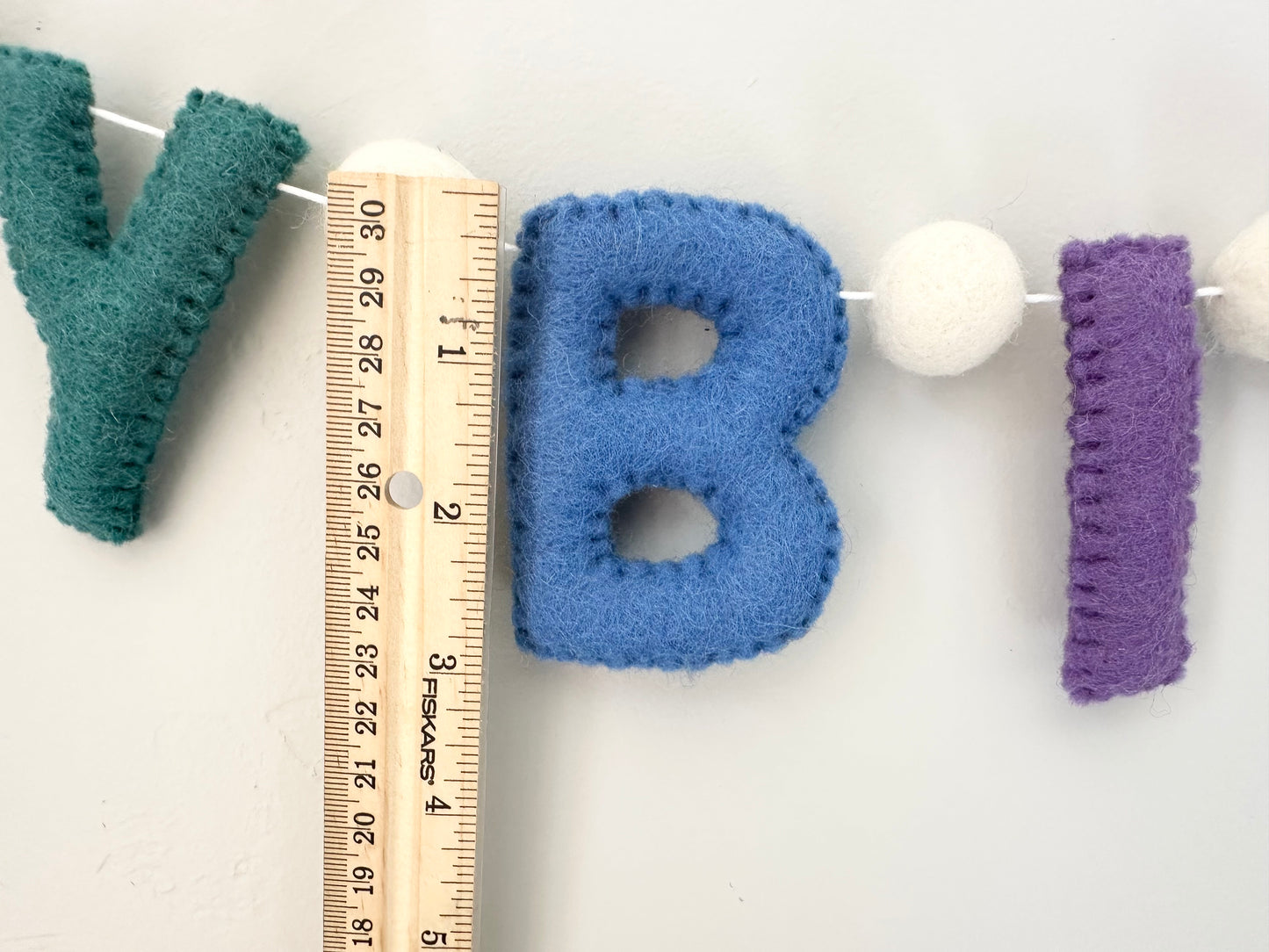 HAPPY BIRTHDAY felt banner - rainbow letters