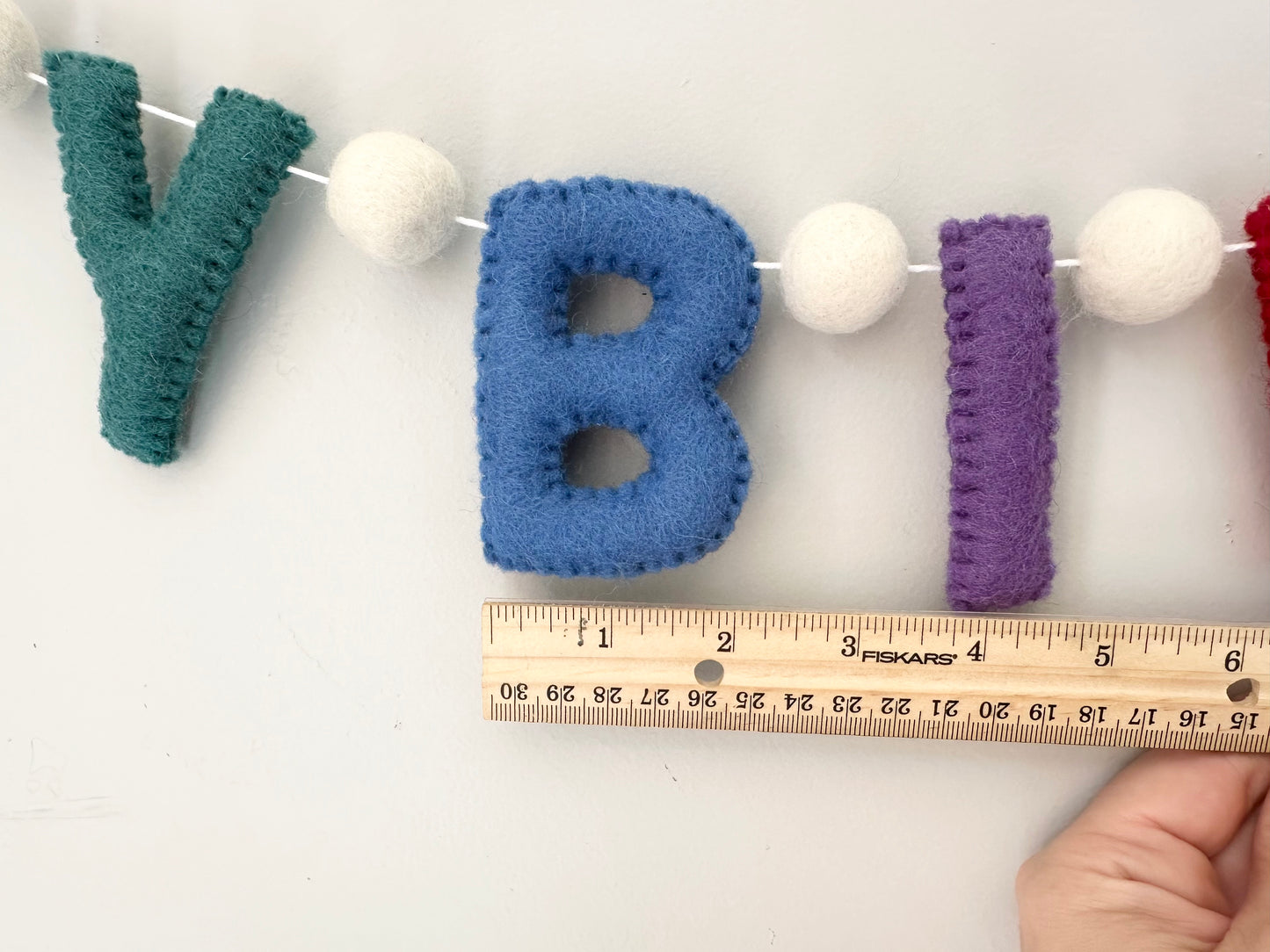 HAPPY BIRTHDAY felt banner - rainbow letters