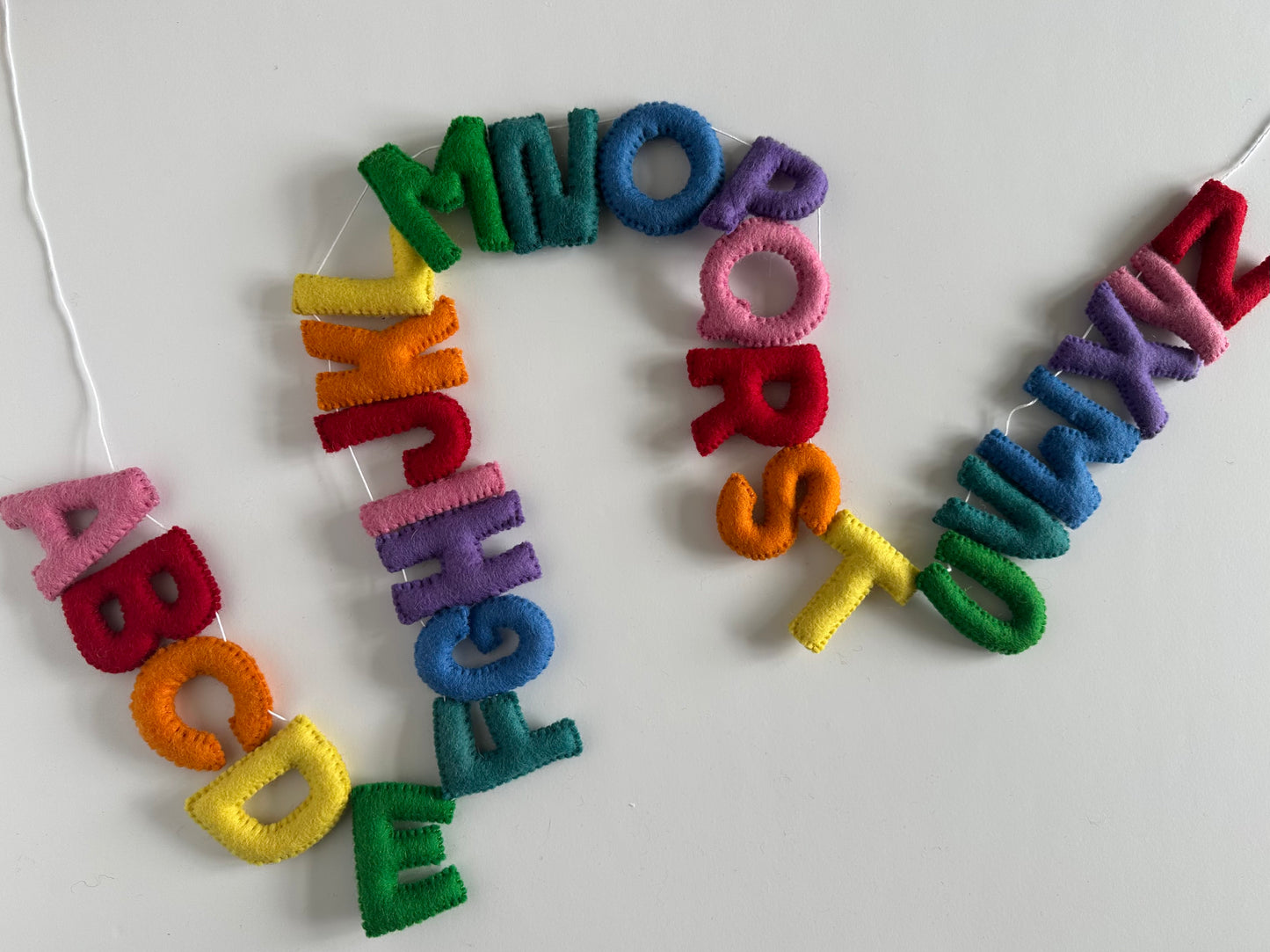 Alphabet felt banner - rainbow letters