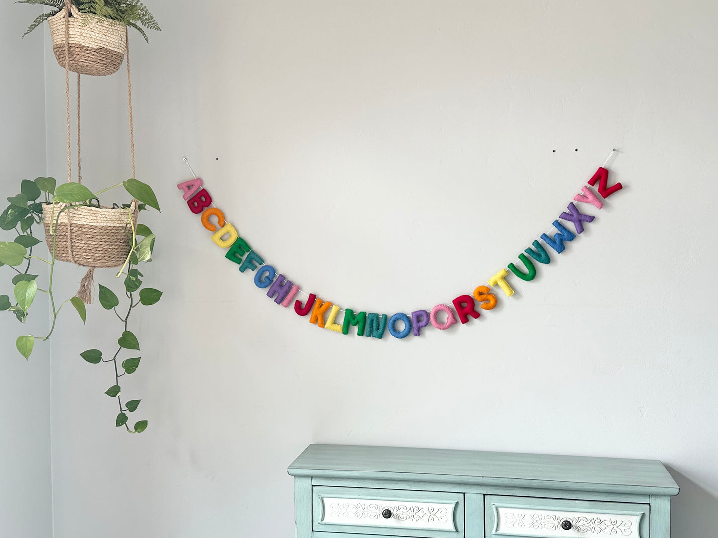 Alphabet felt banner - rainbow letters