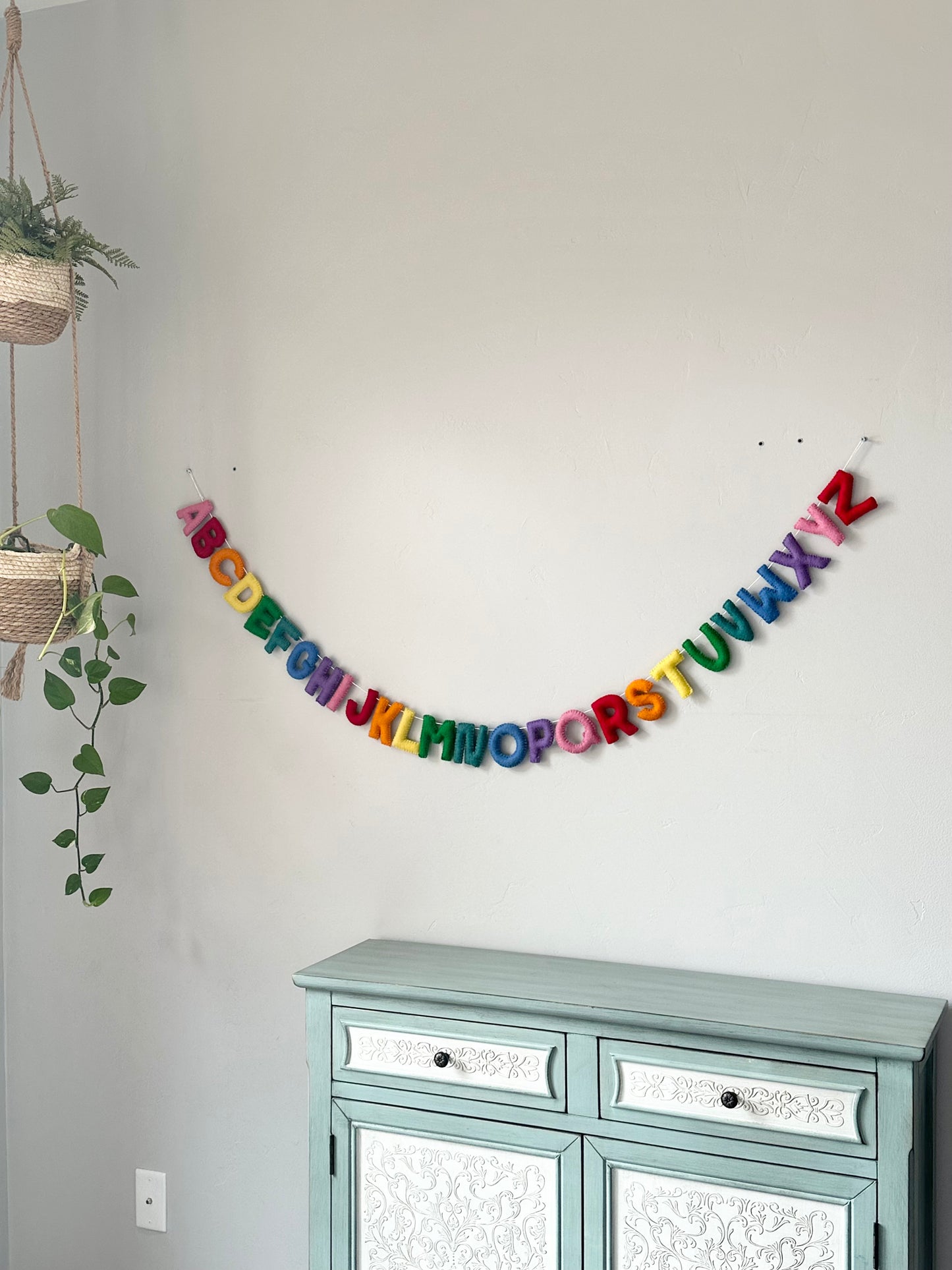 Alphabet felt banner - rainbow letters