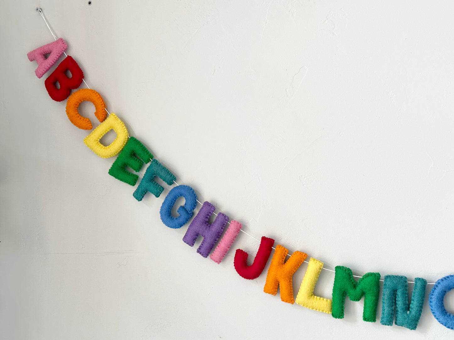Alphabet felt banner - rainbow letters