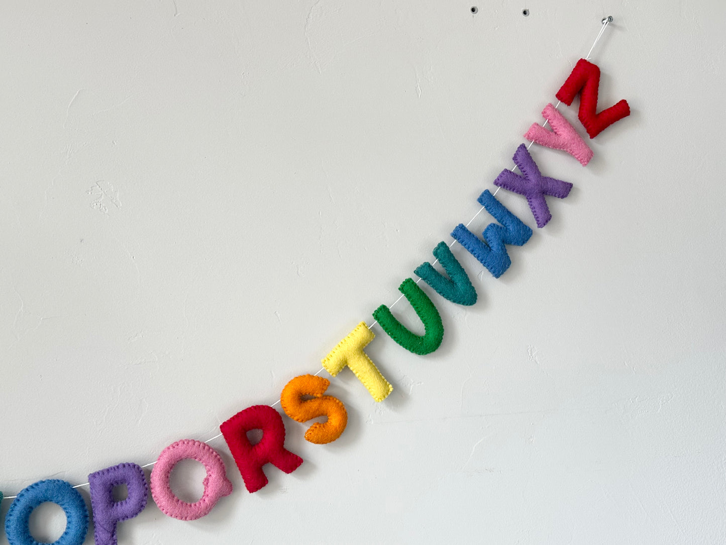 Alphabet felt banner - rainbow letters