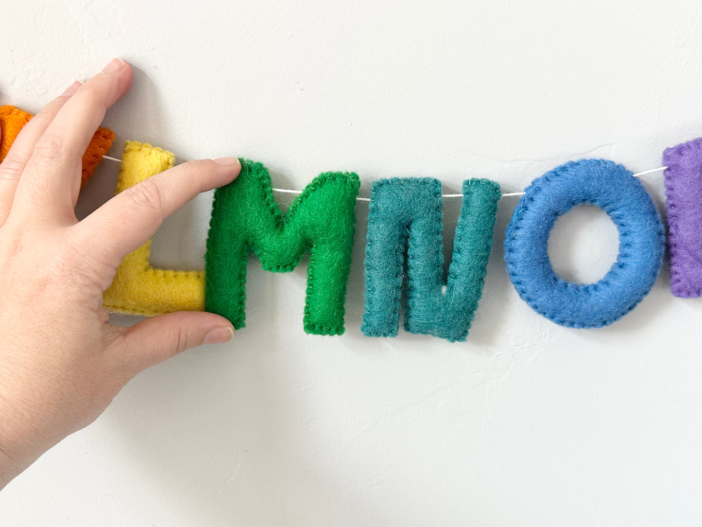 Alphabet felt banner - rainbow letters