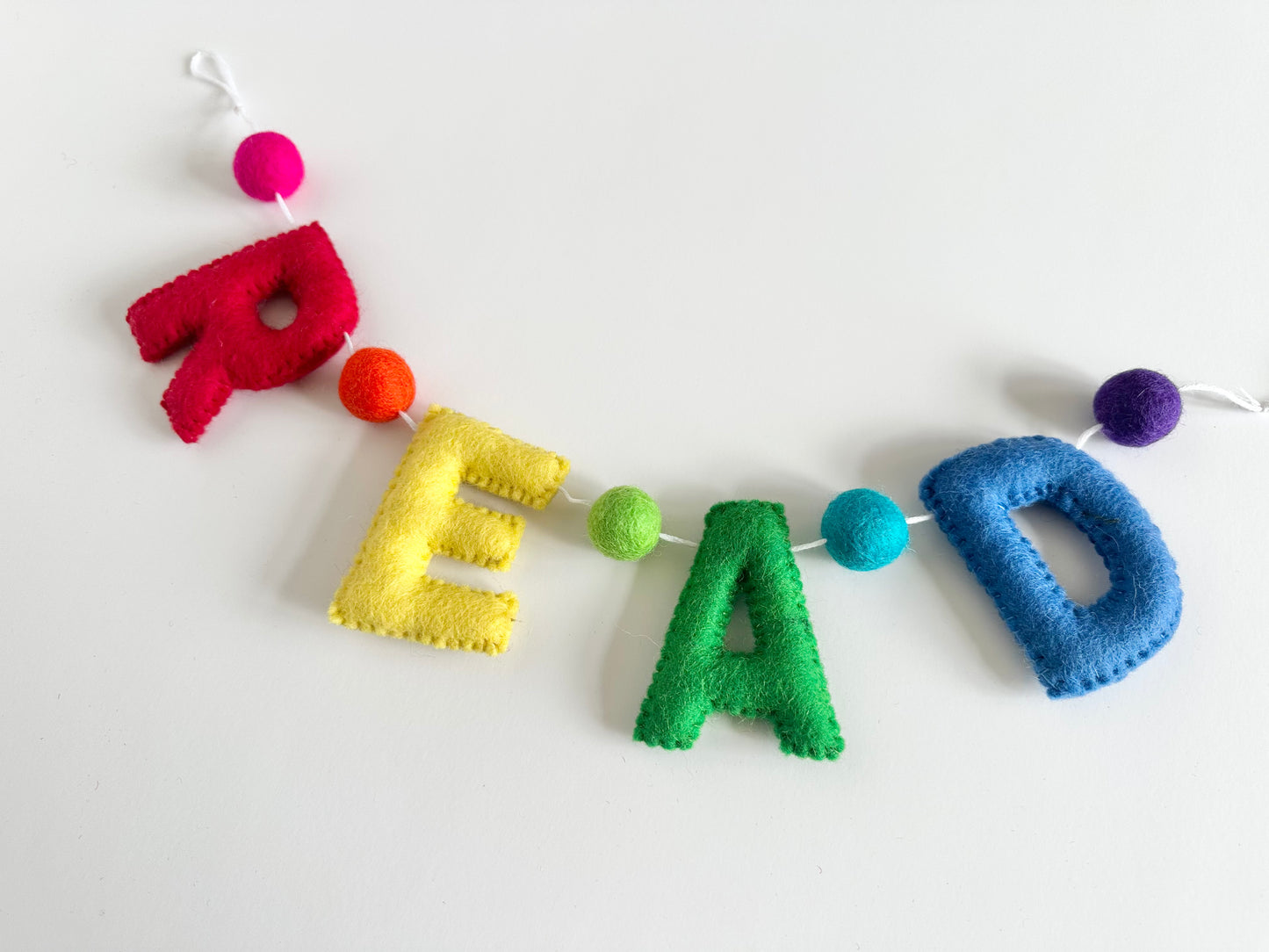 READ felt banner - rainbow letters