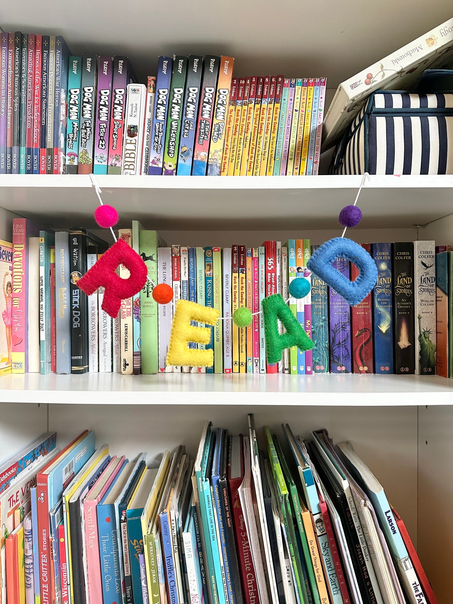 READ felt banner - rainbow letters