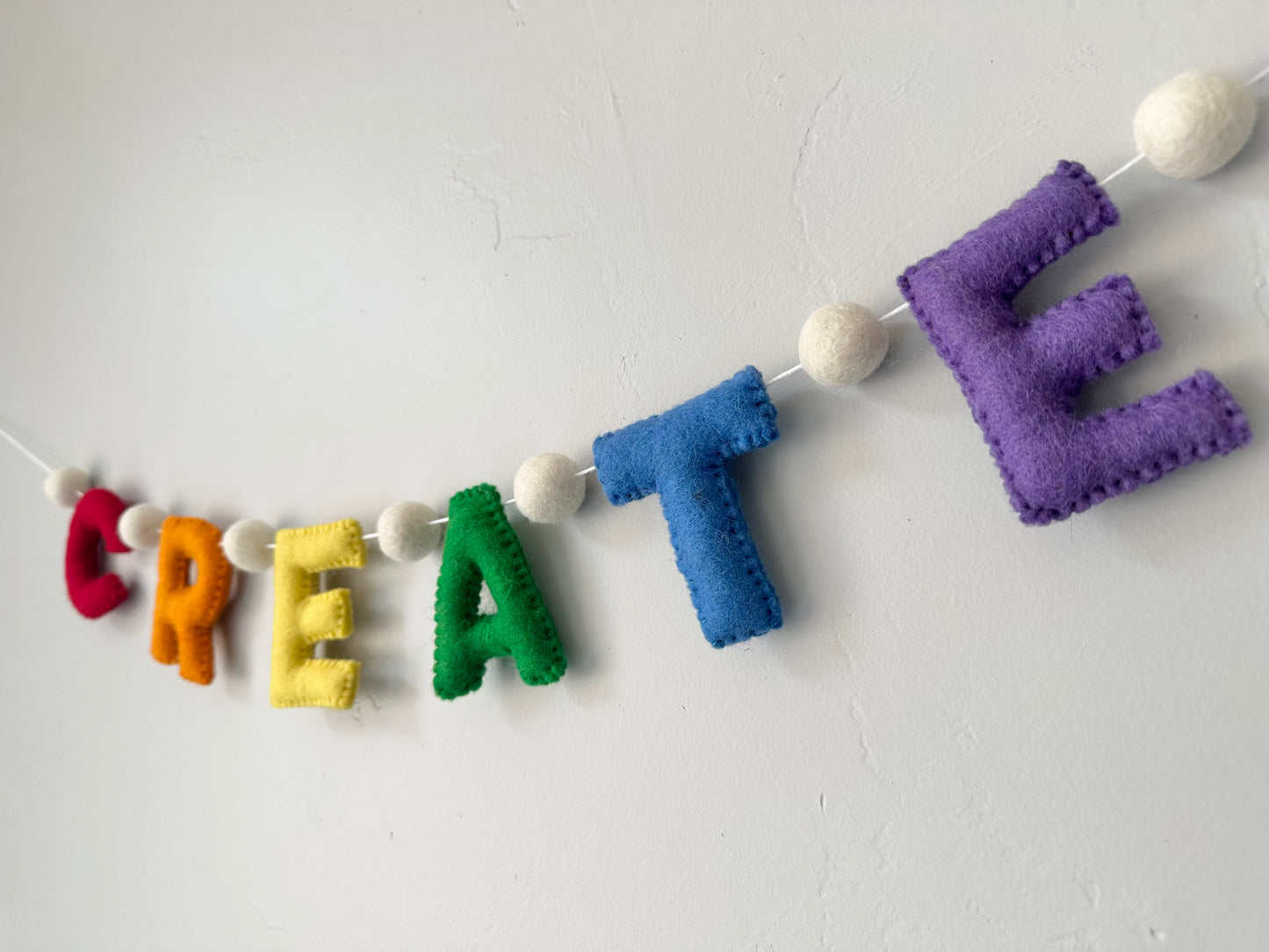 CREATE felt banner - rainbow letters