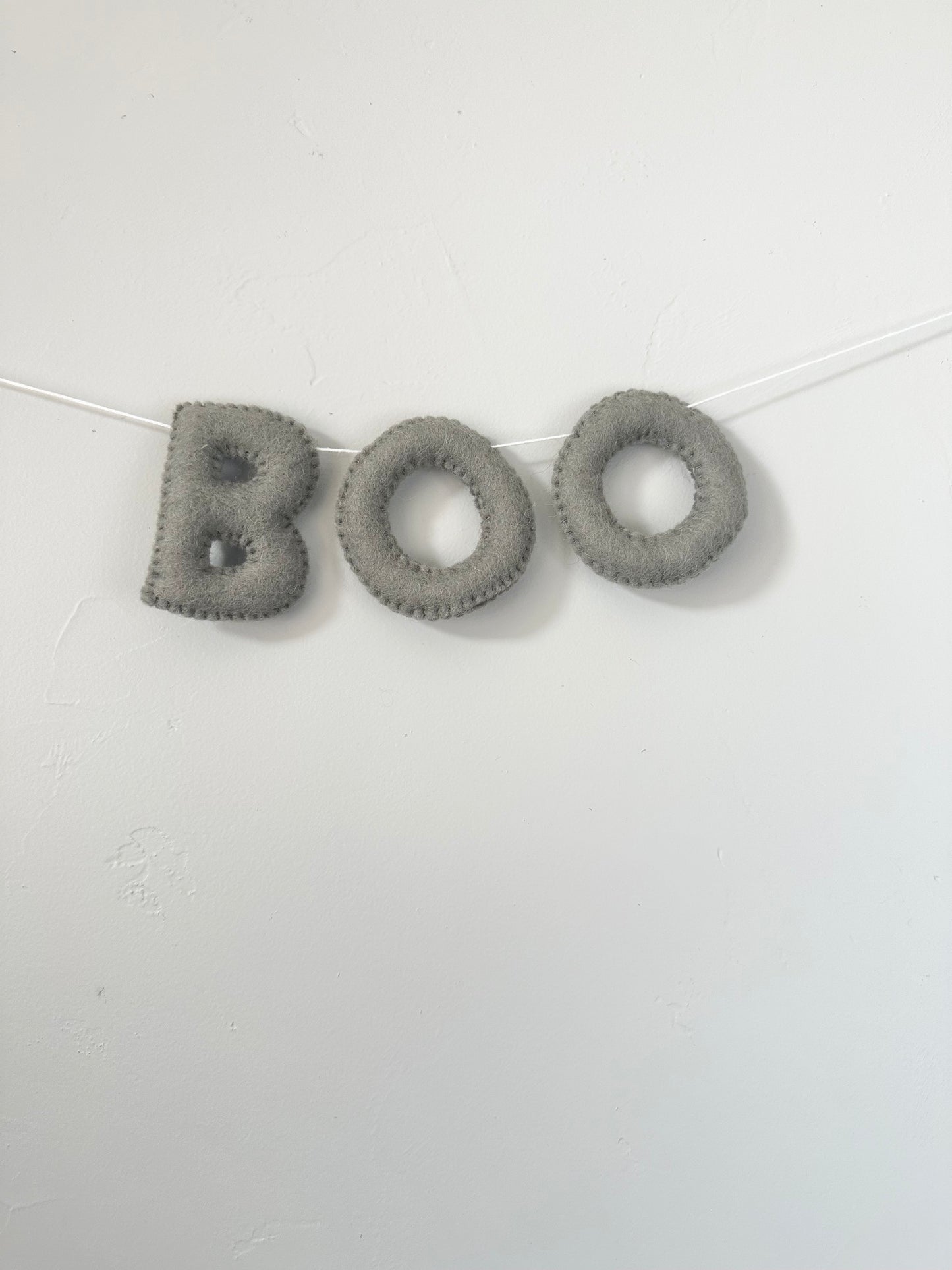 BOO felt banner - black, gray or orange letters
