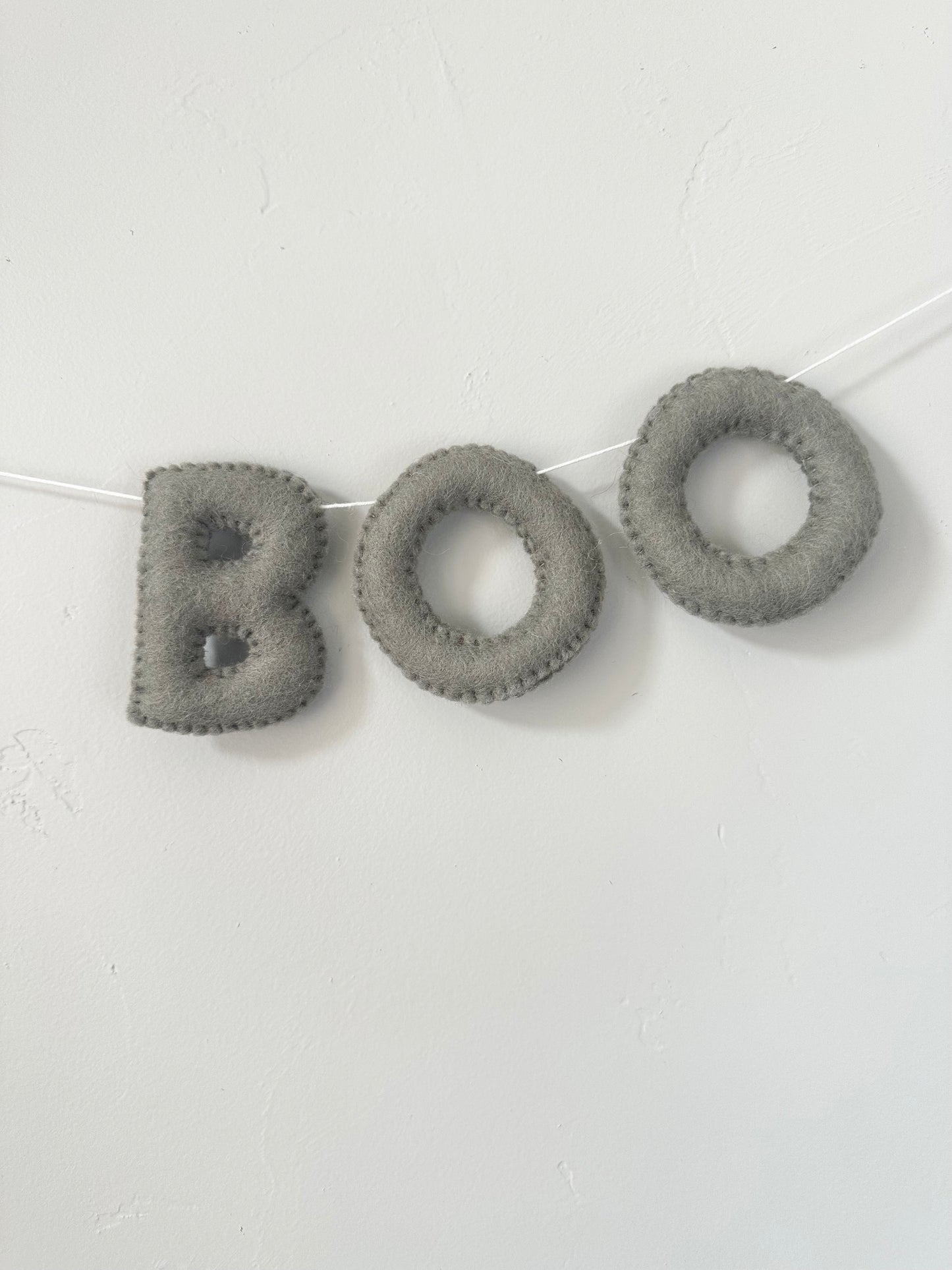 BOO felt banner - black, gray or orange letters