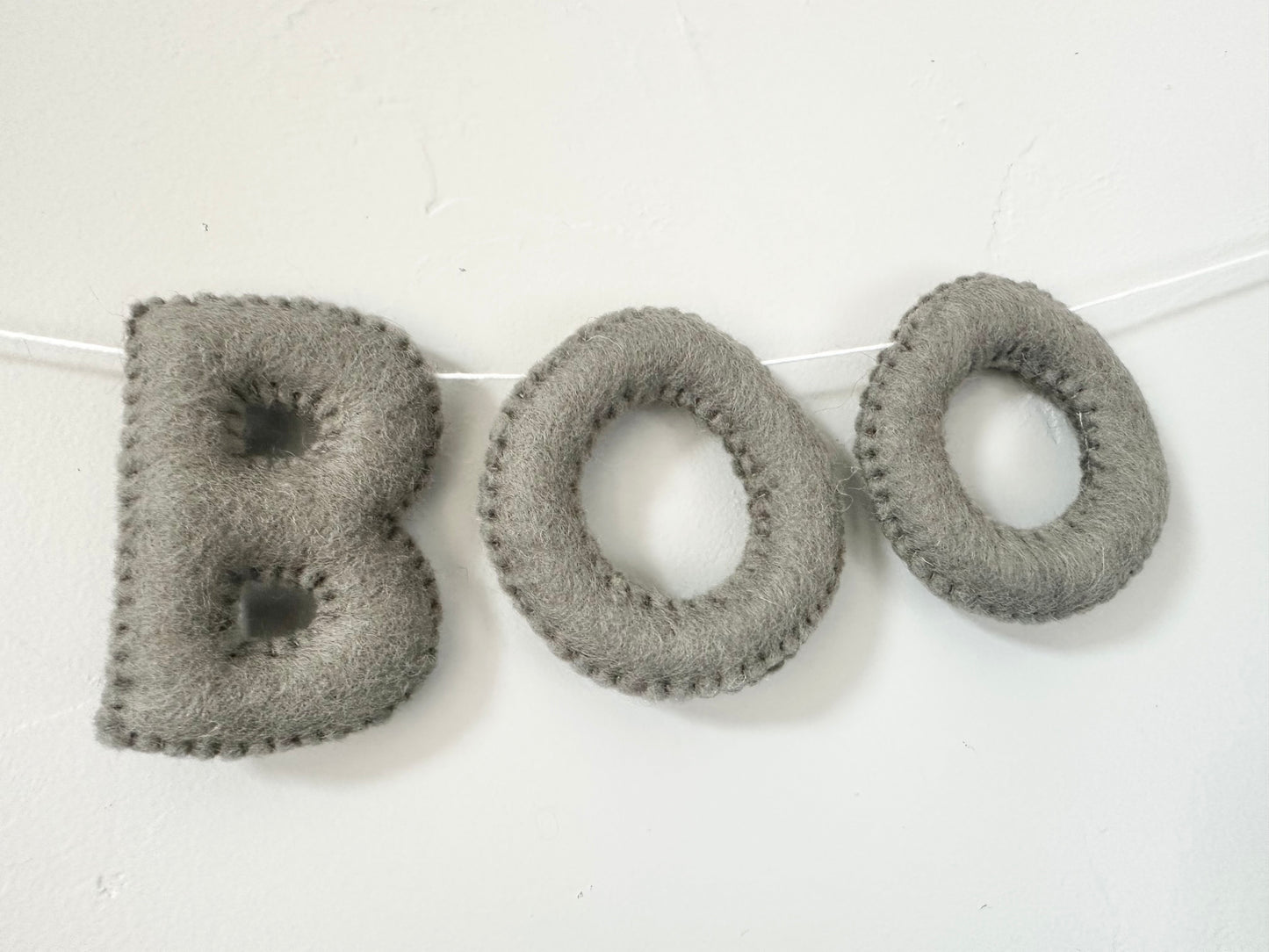 BOO felt banner - black, gray or orange letters