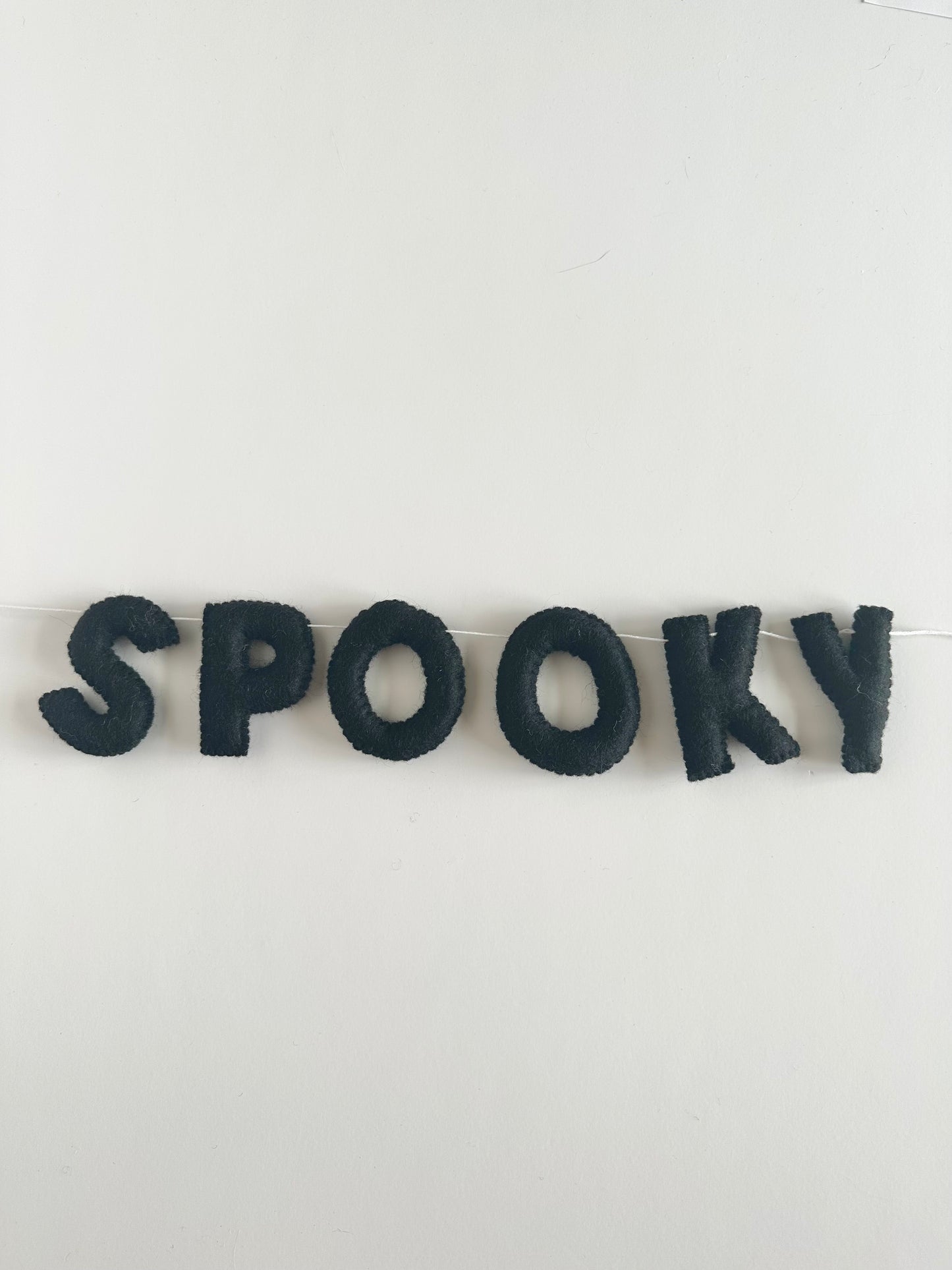 SPOOKY felt banner - black or gray letters