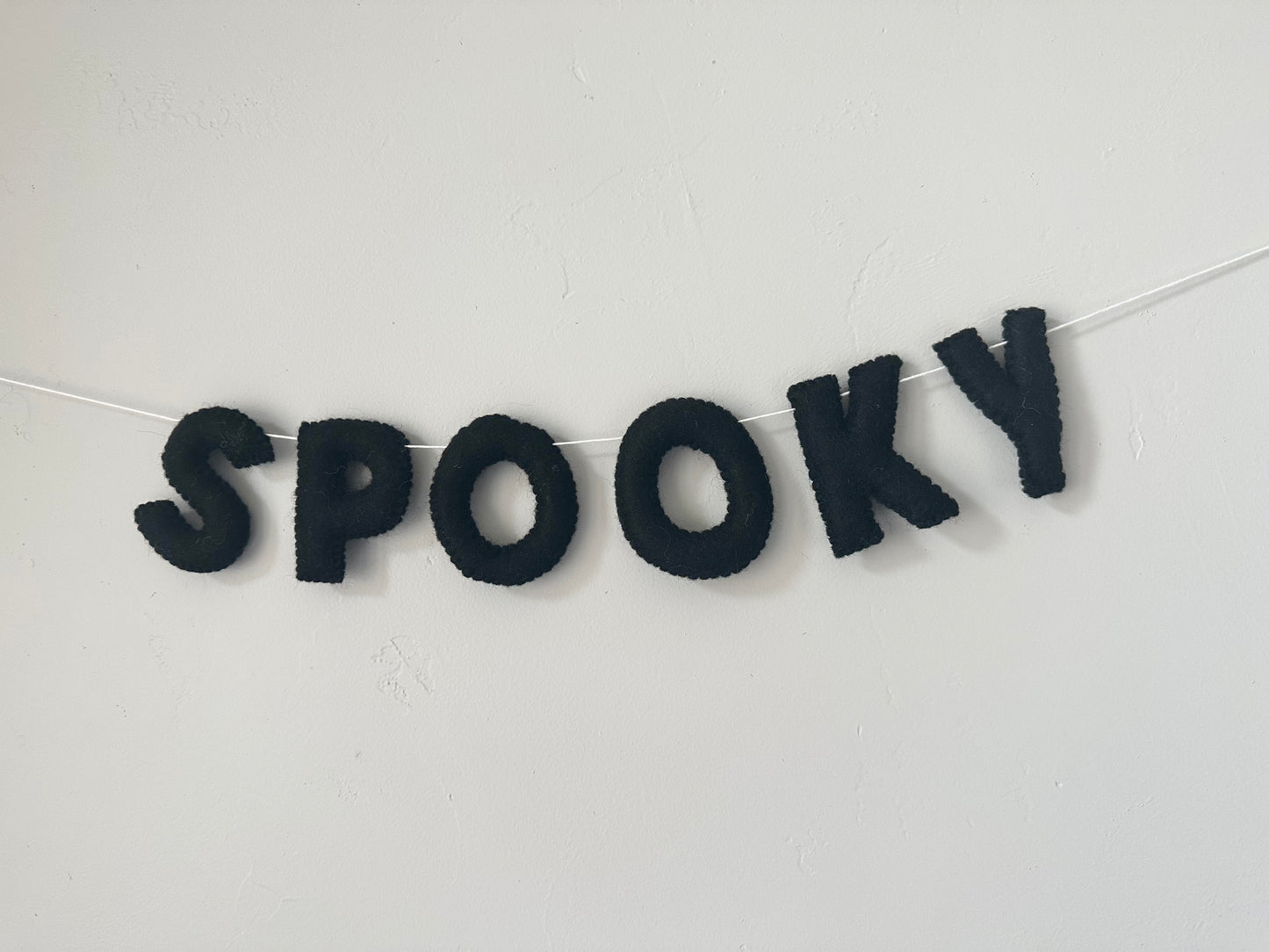 SPOOKY felt banner - black or gray letters