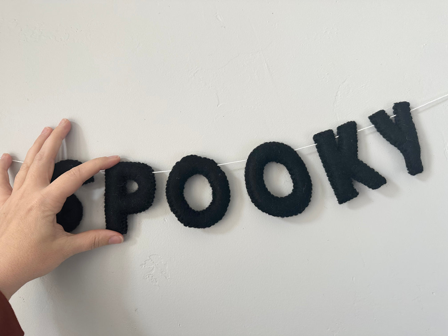 SPOOKY felt banner - black or gray letters