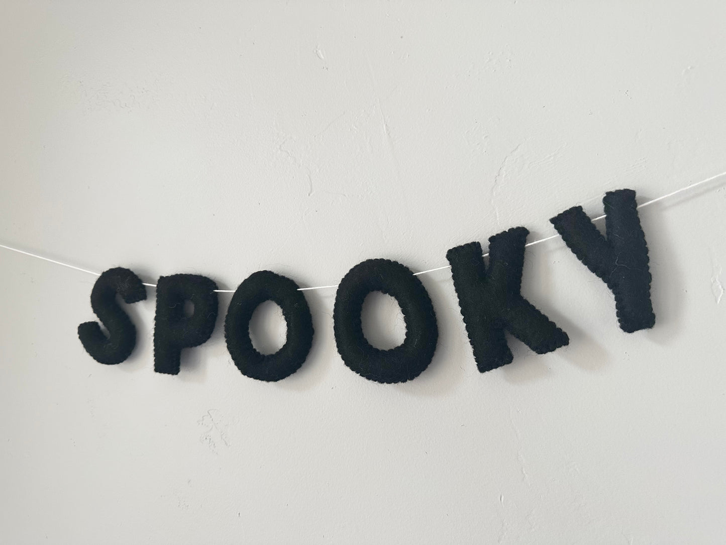 SPOOKY felt banner - black or gray letters