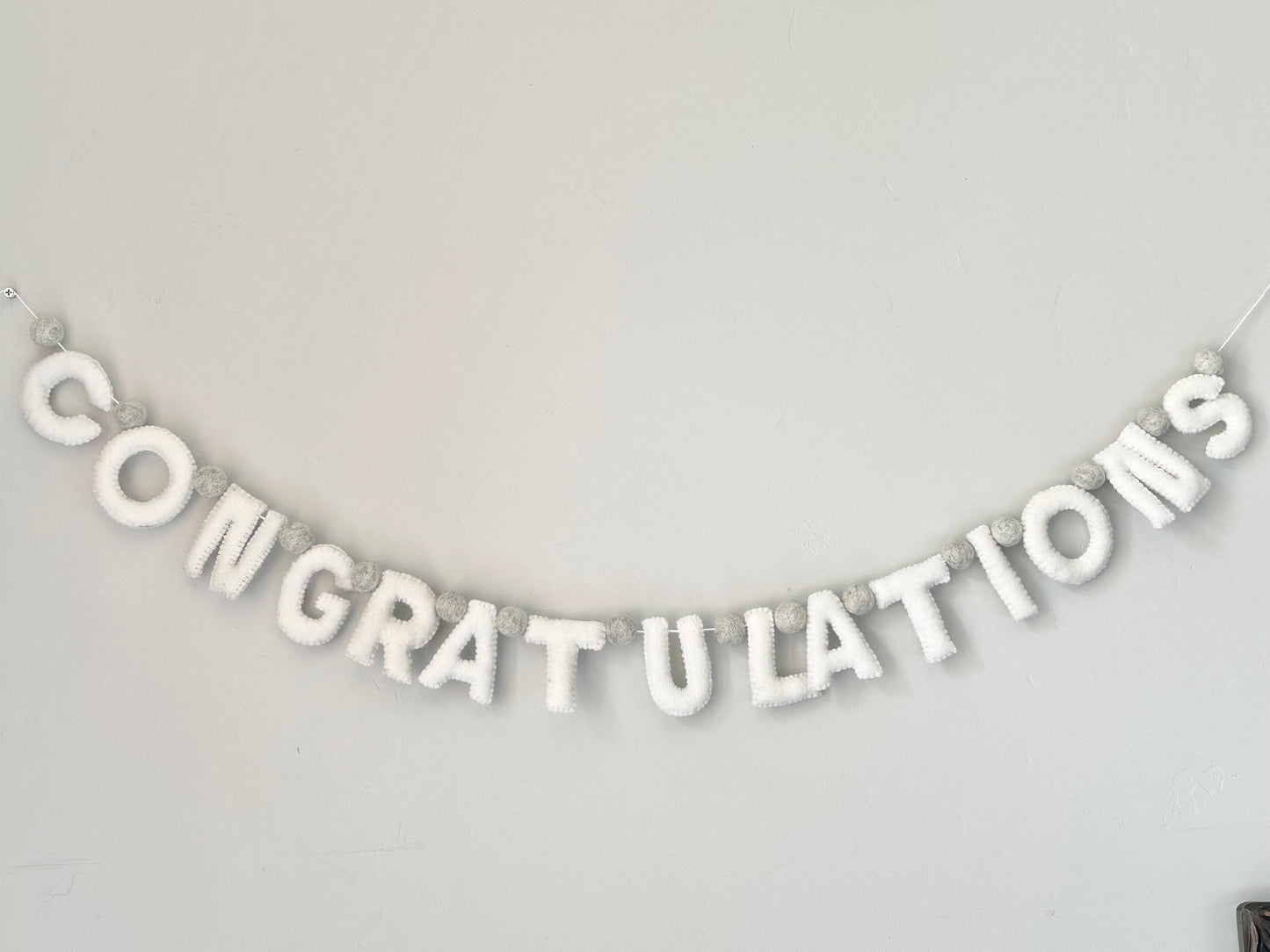 CONGRATULATIONS felt banner - white letters