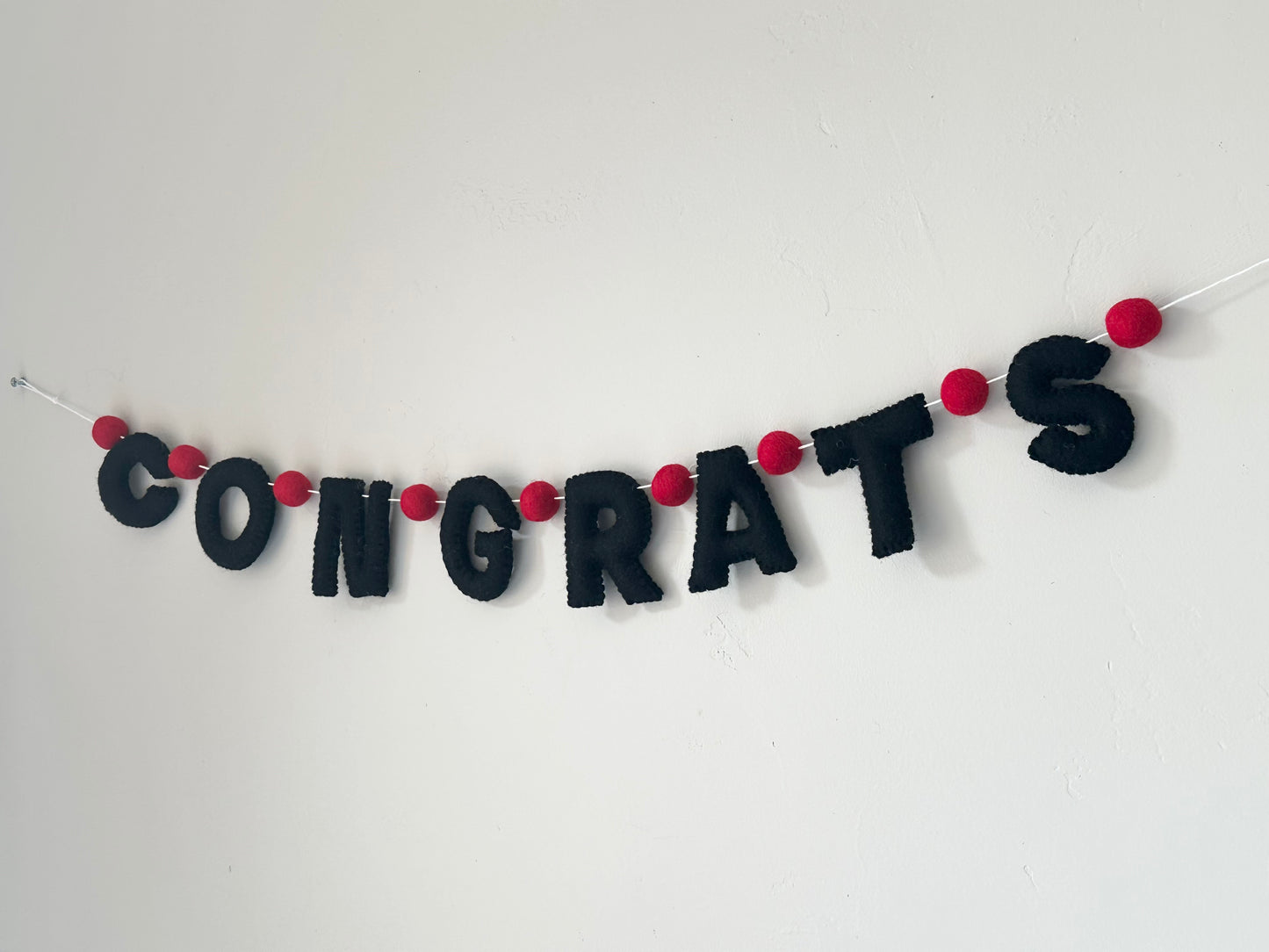 CONGRATS felt banner - black letters