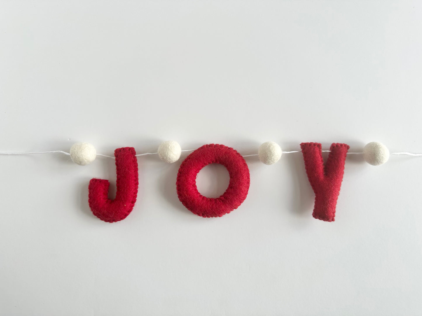 JOY felt banner - white or red letters