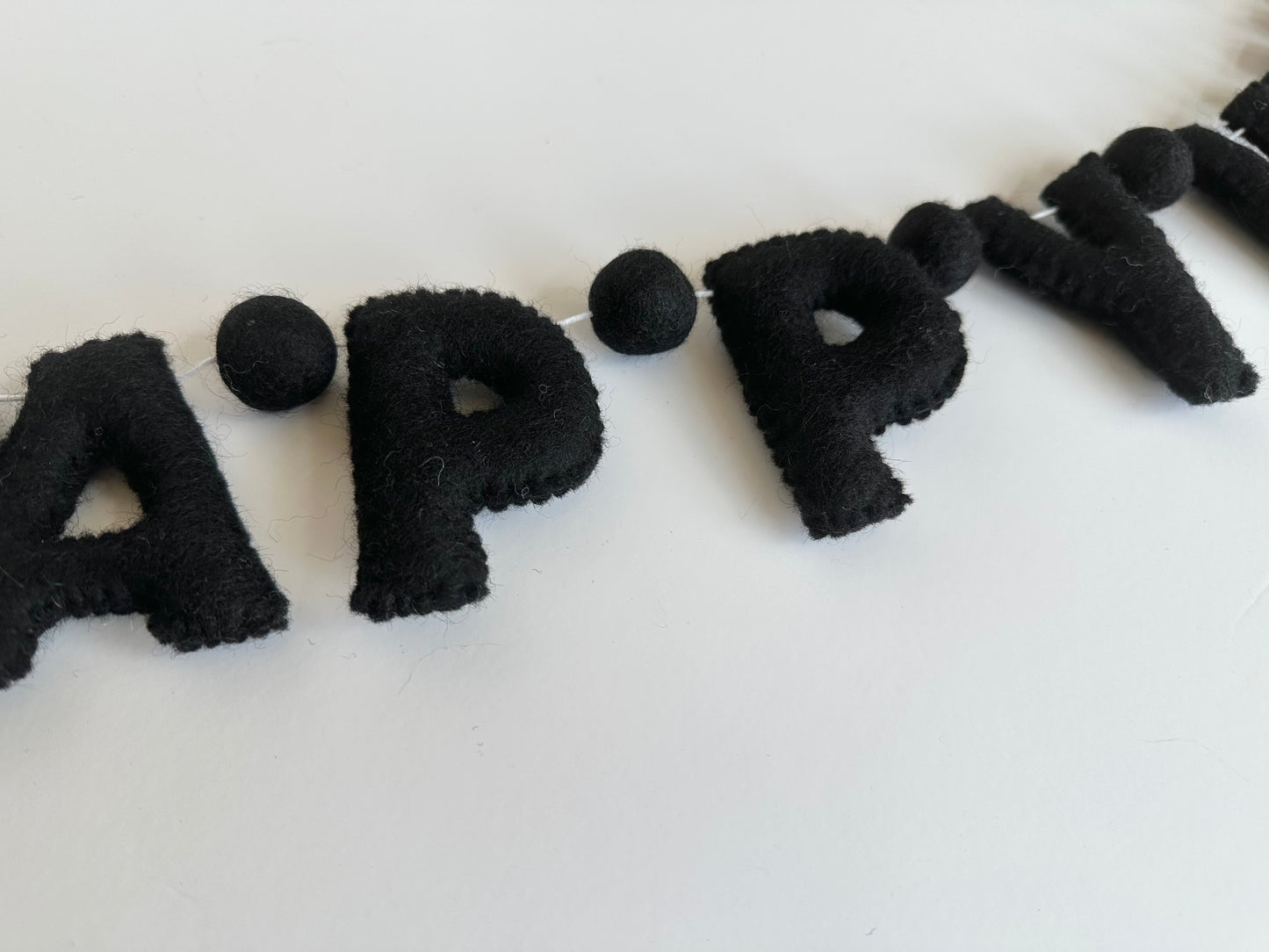 HAPPY HALLOWEEN felt banner - black, gray or orange letters