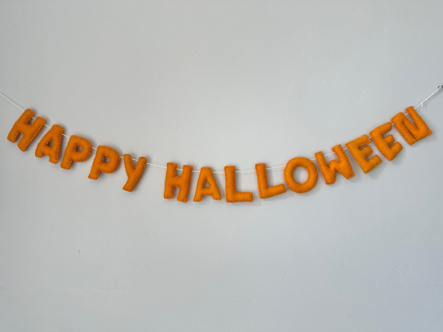 HAPPY HALLOWEEN felt banner - black, gray or orange letters