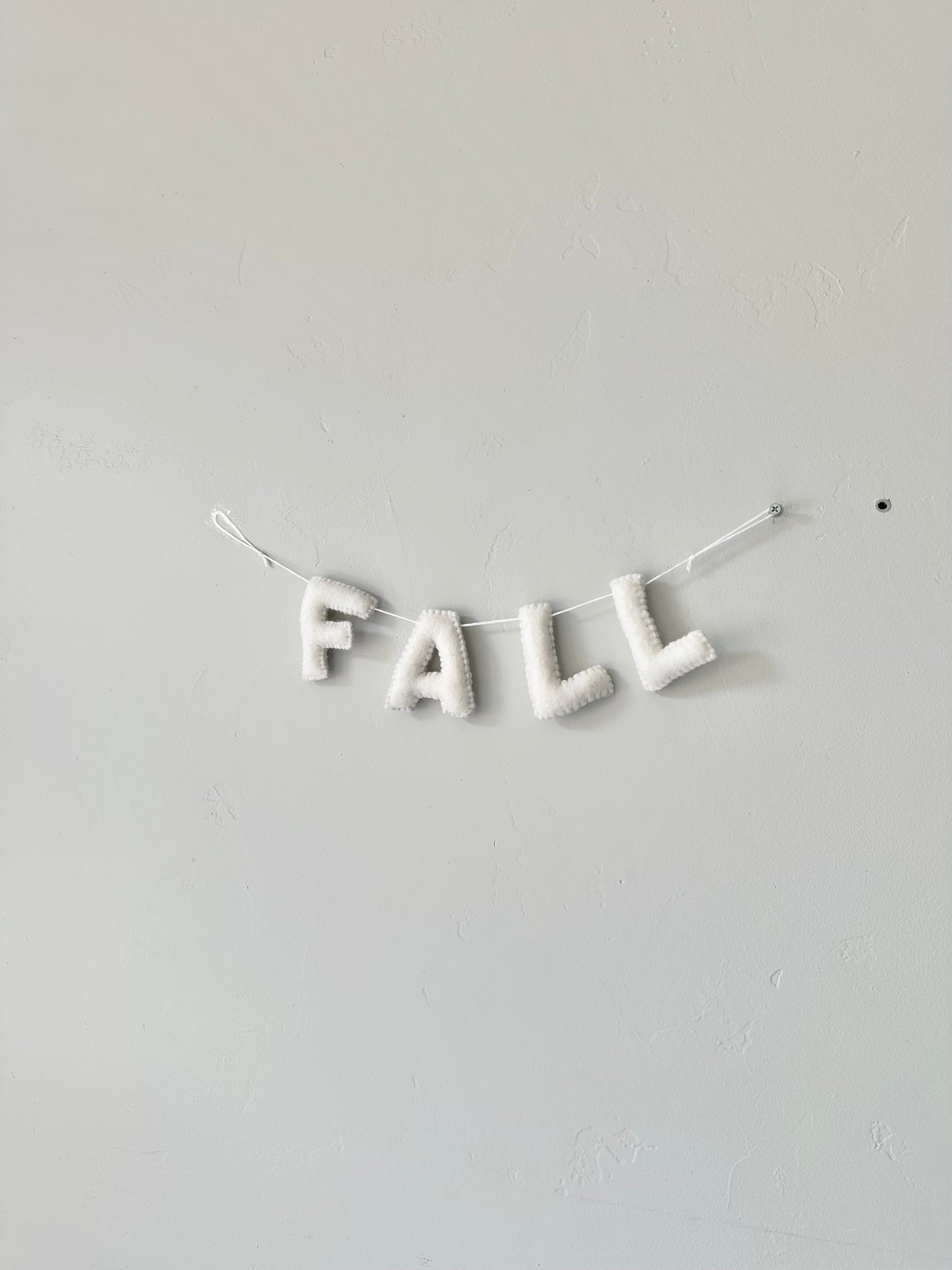 FALL (white letters) or HAPPY FALL (tan letters) felt banner