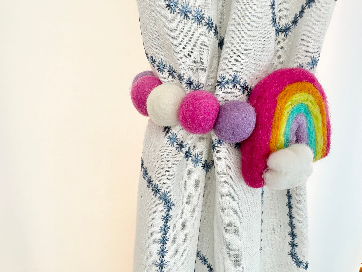 Customizable Rainbow Curtain Tie Backs