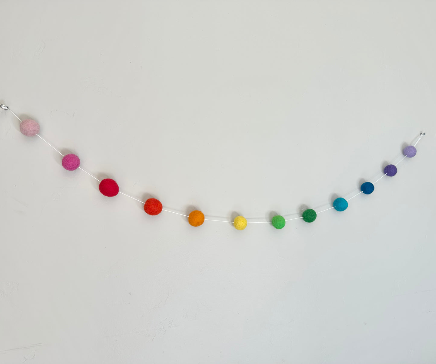 Ombre Rainbow JUMBO felt ball Garland