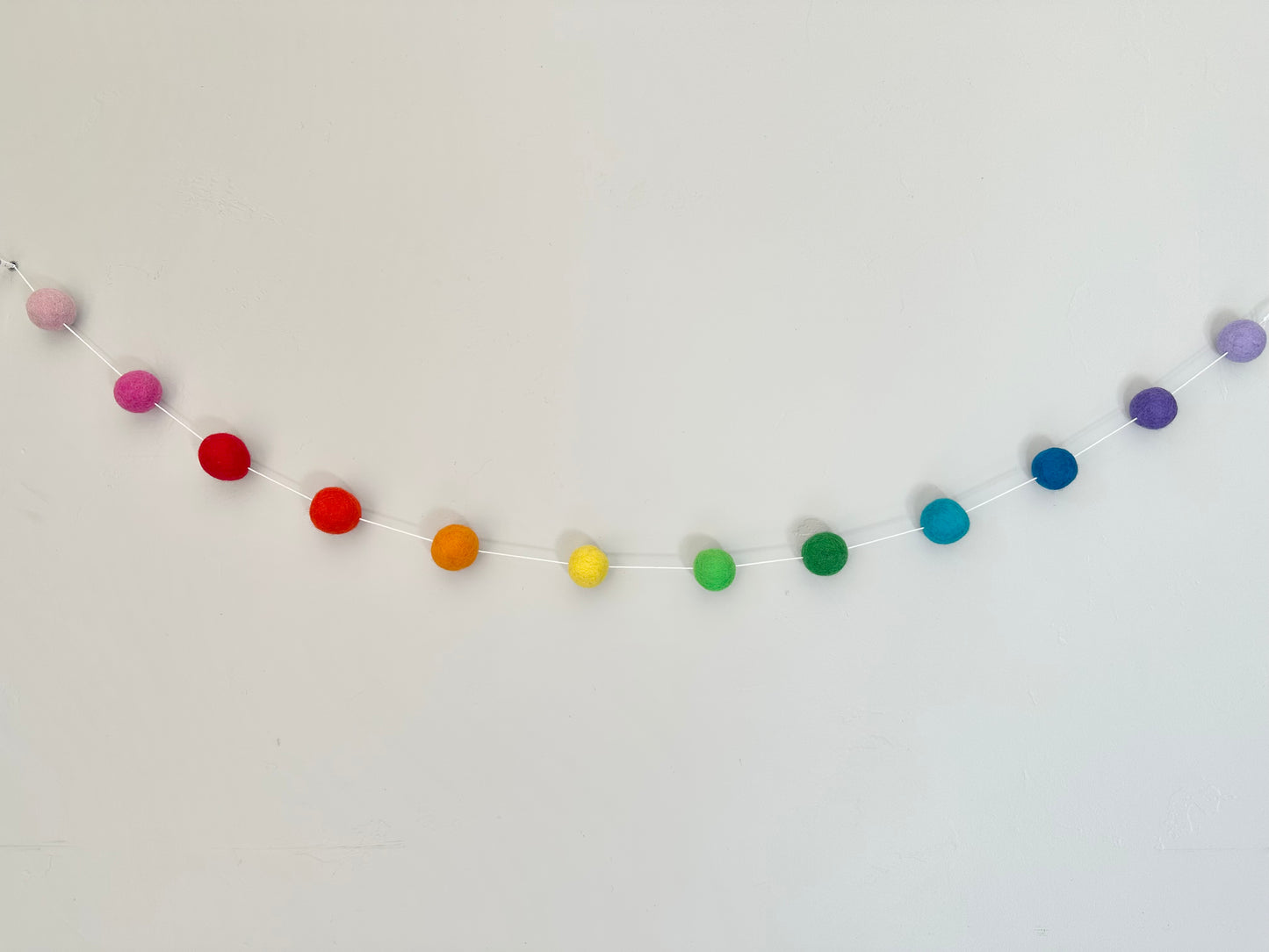 Ombre Rainbow JUMBO felt ball Garland