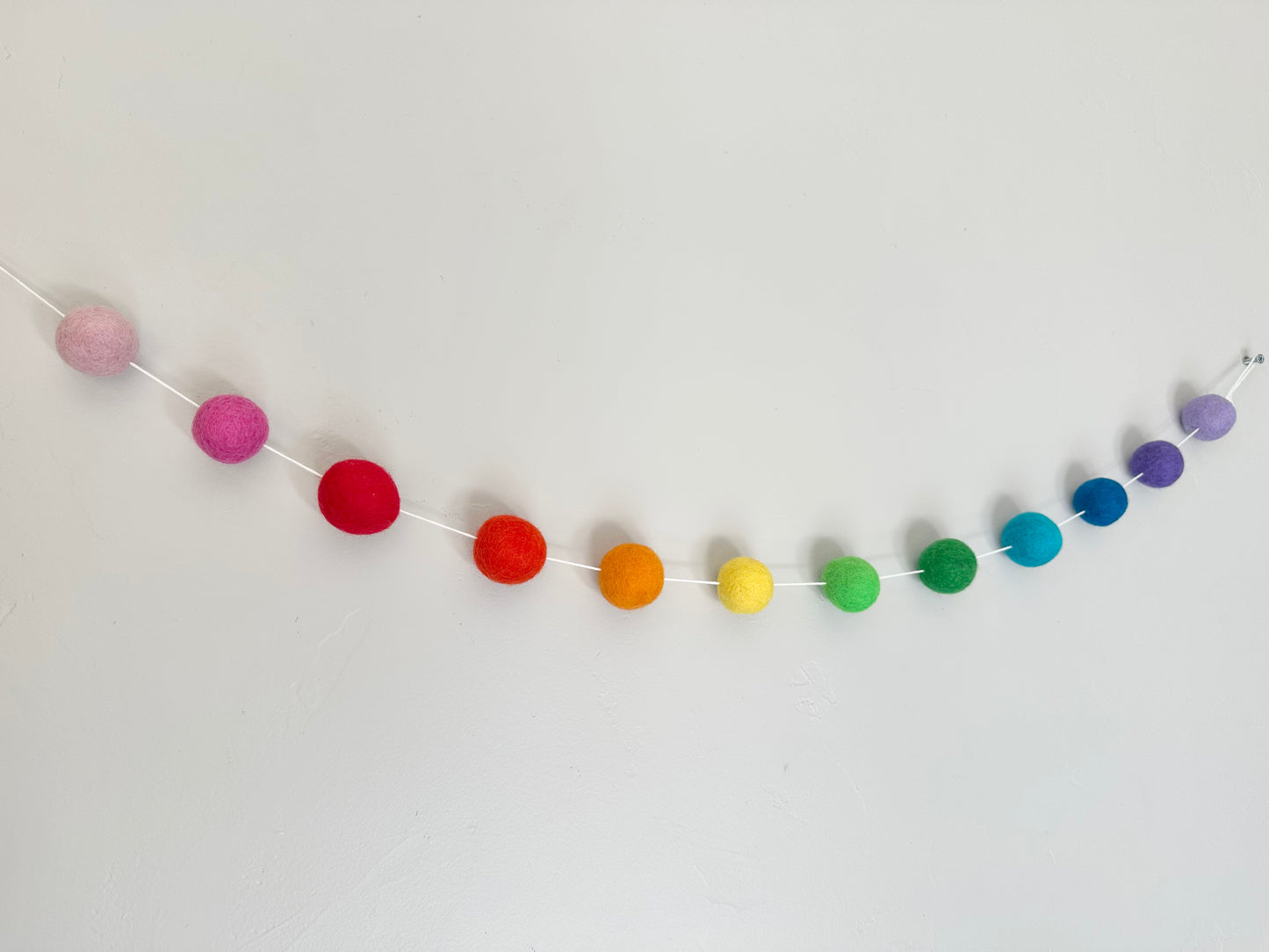 Ombre Rainbow JUMBO felt ball Garland