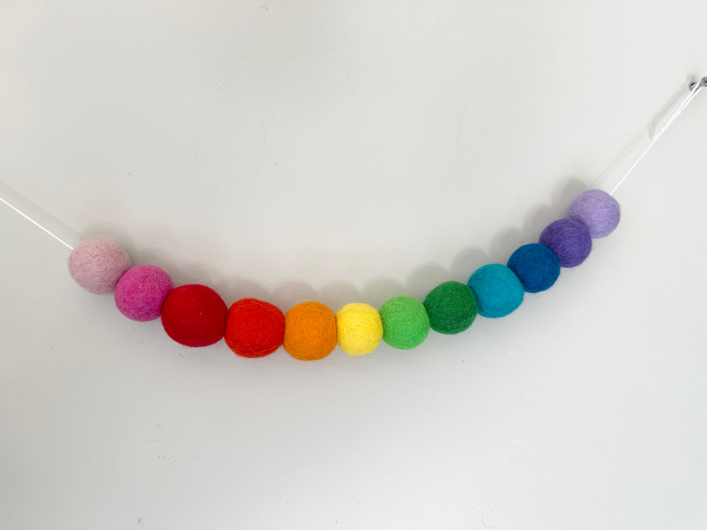 Ombre Rainbow JUMBO felt ball Garland