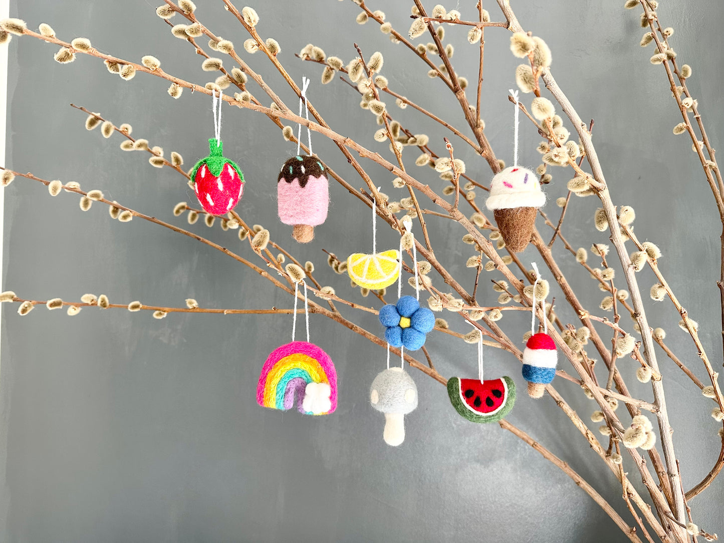 Felted Summer Ornaments
