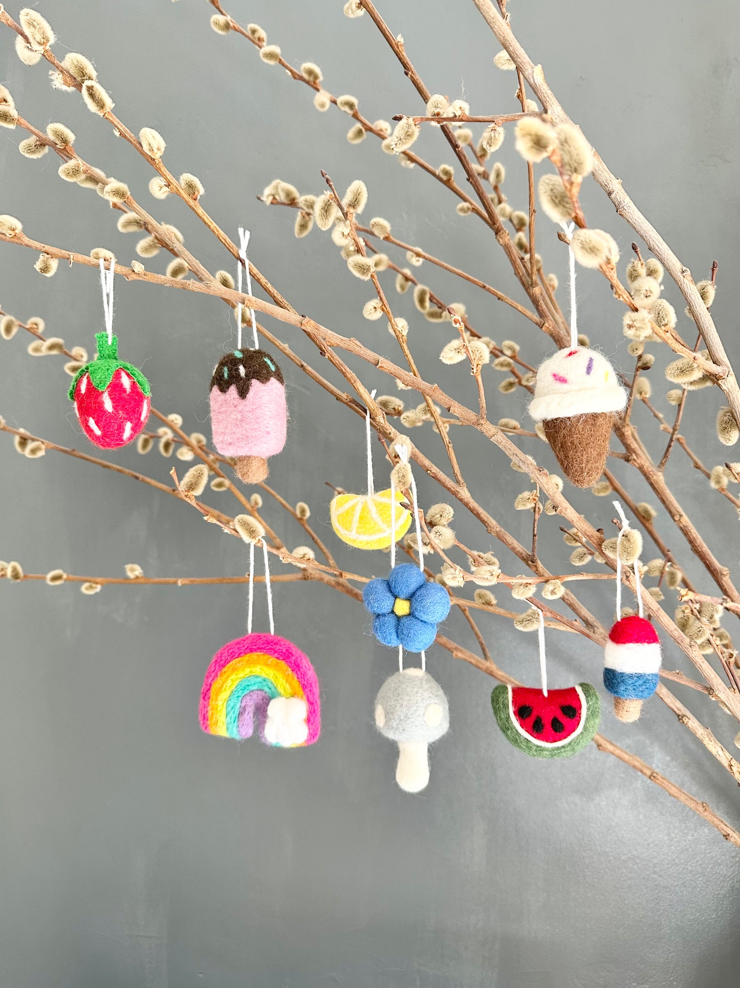 Felted Summer Ornaments