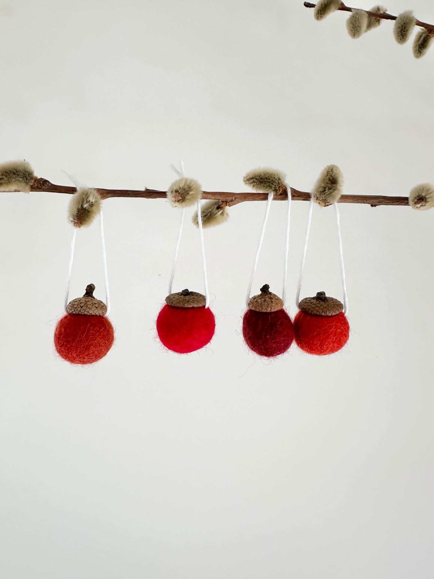 Shades of Red Wool Acorns