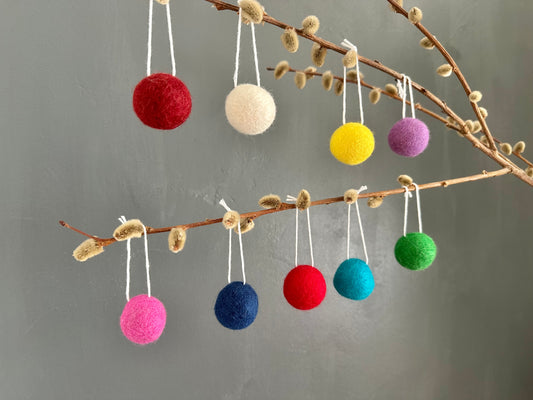 Choose Colors Jumbo Felt Ball Ornaments