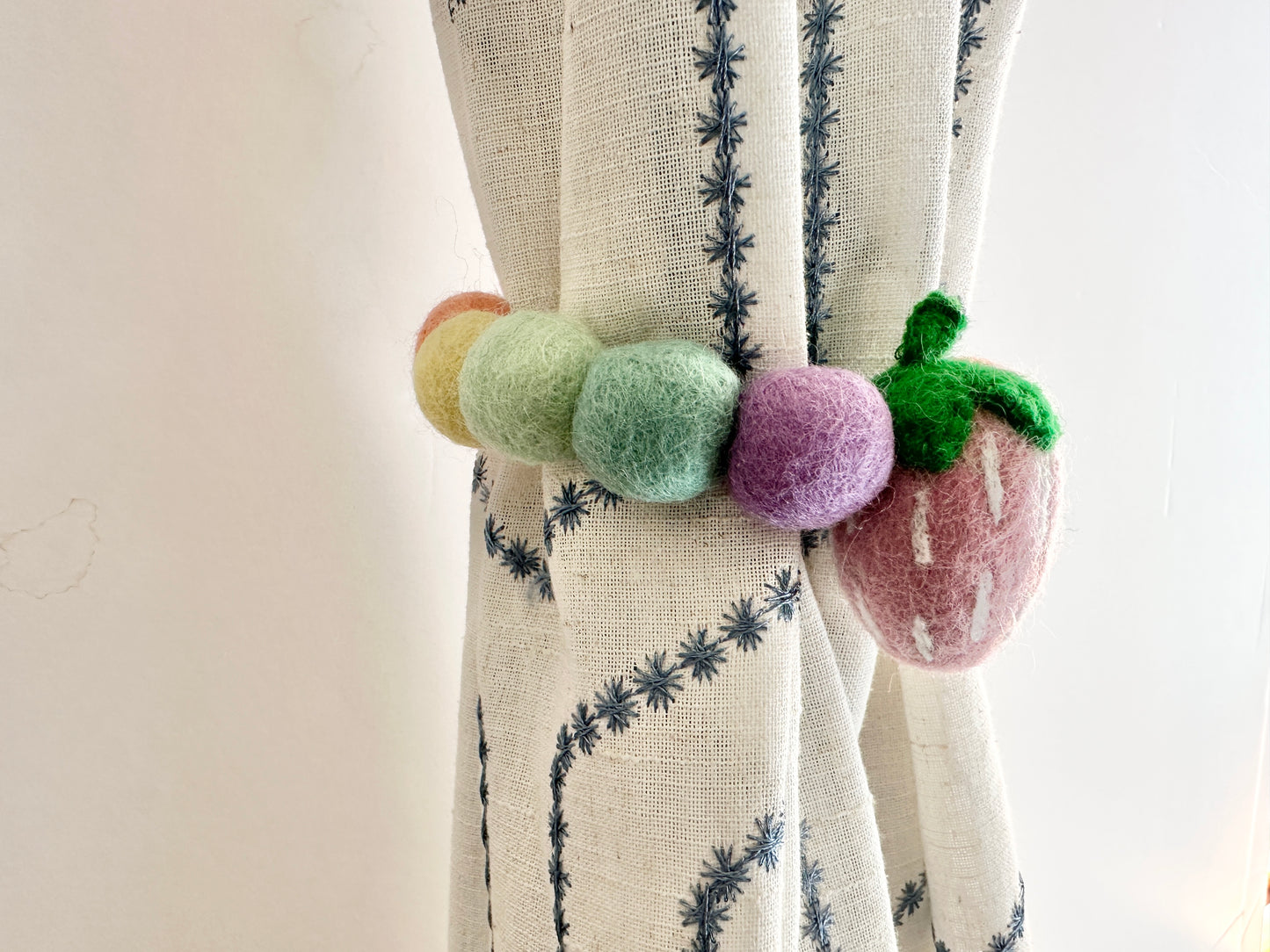 Baby Pink Strawberry Curtain Tie