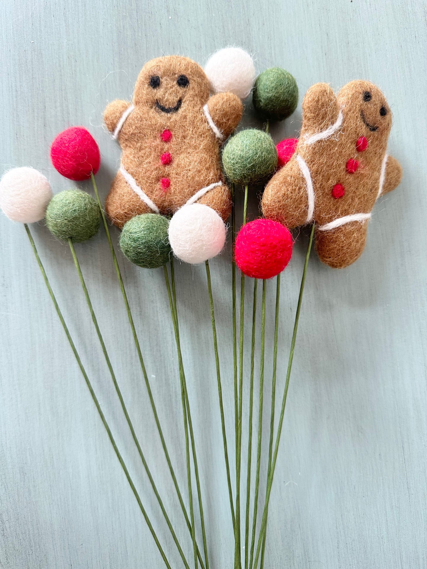 Gingerbread Felt Ball Bouquet