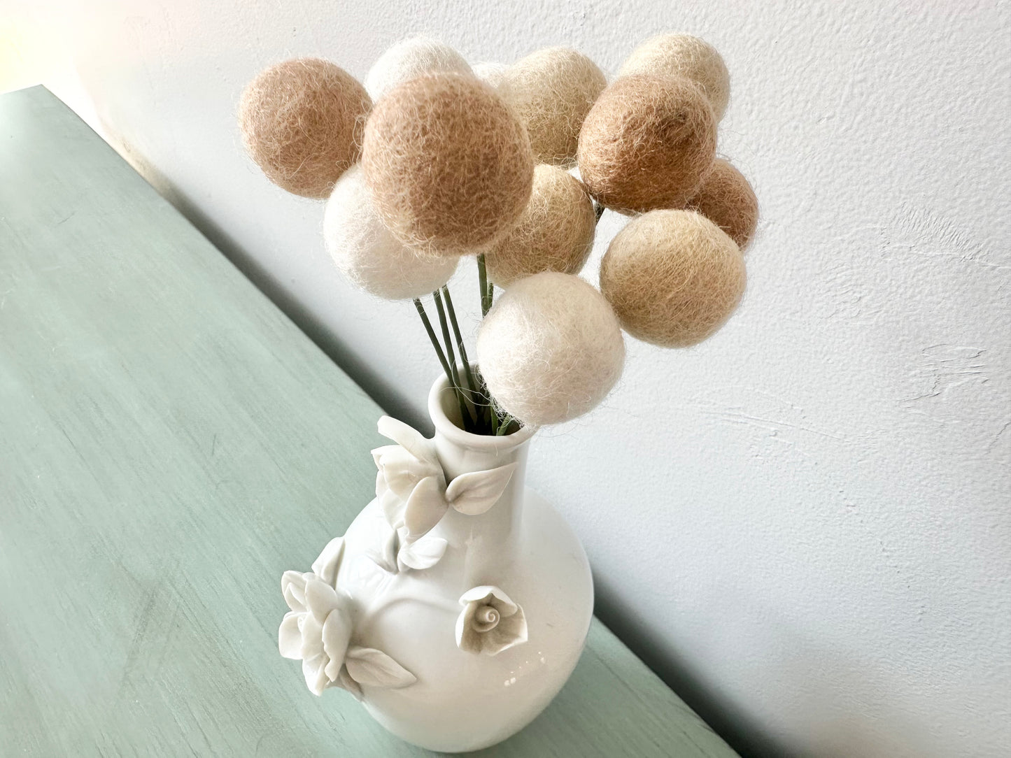All Neutrals Felt Ball Bouquet