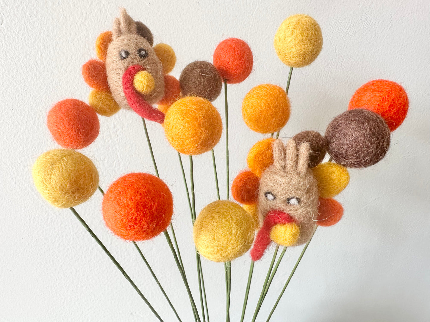 Turkey & Felt Ball Flower Bouquet