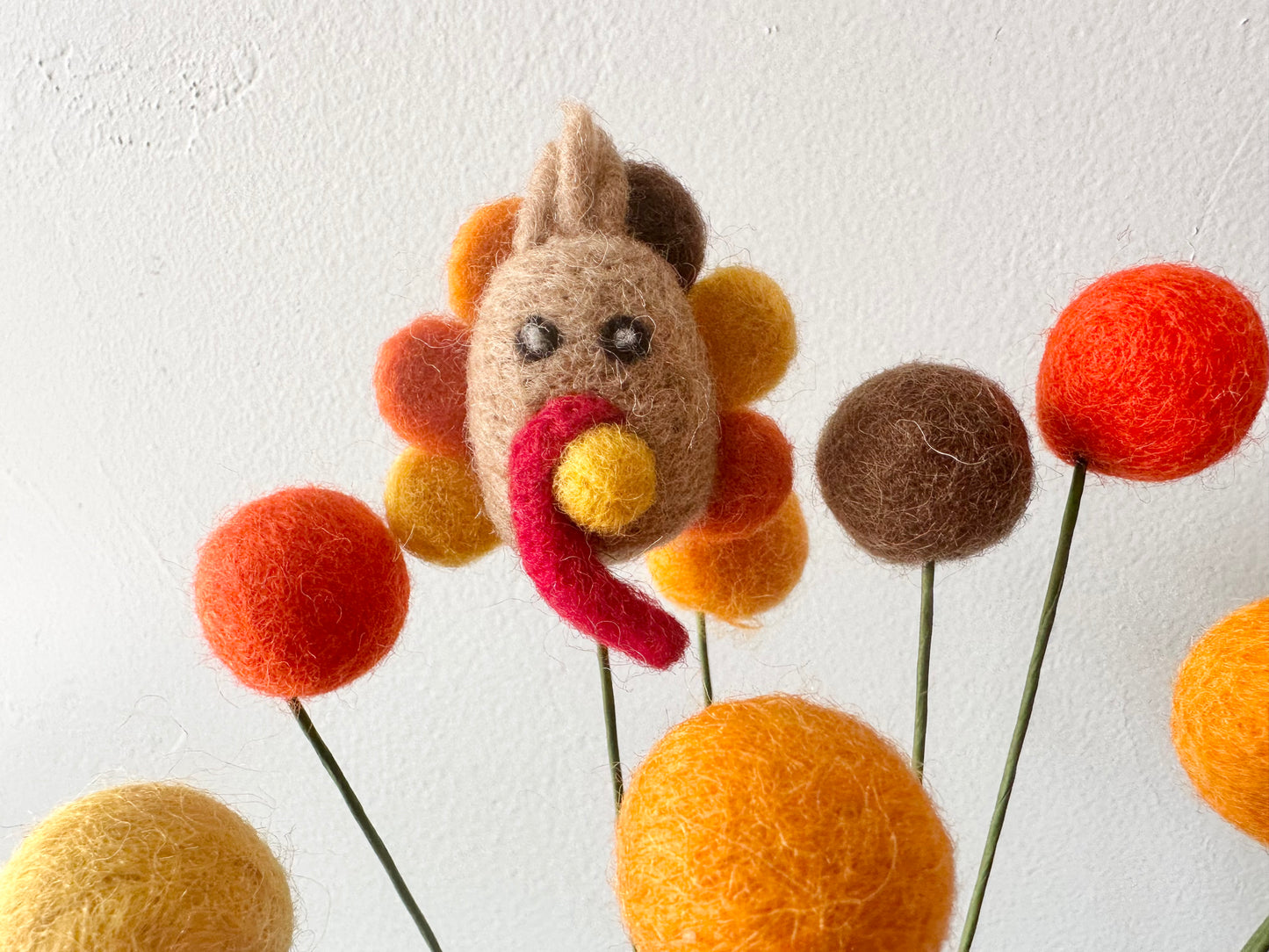 Turkey & Felt Ball Flower Bouquet