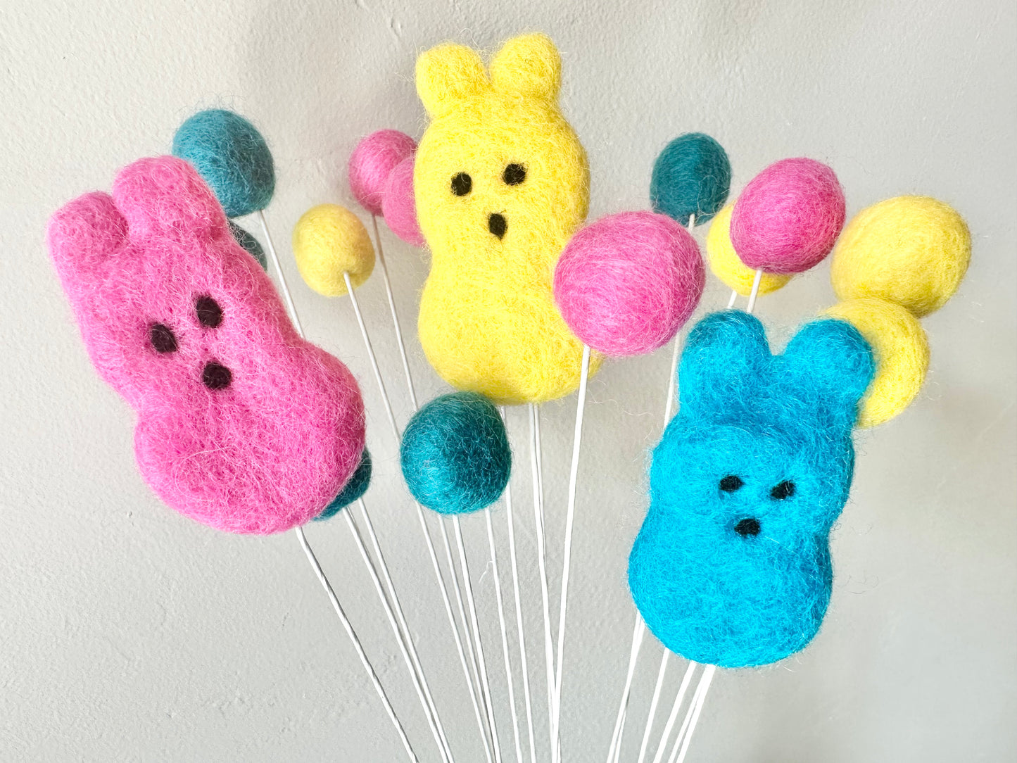 Candy Bunny & Felt Ball Bouquet
