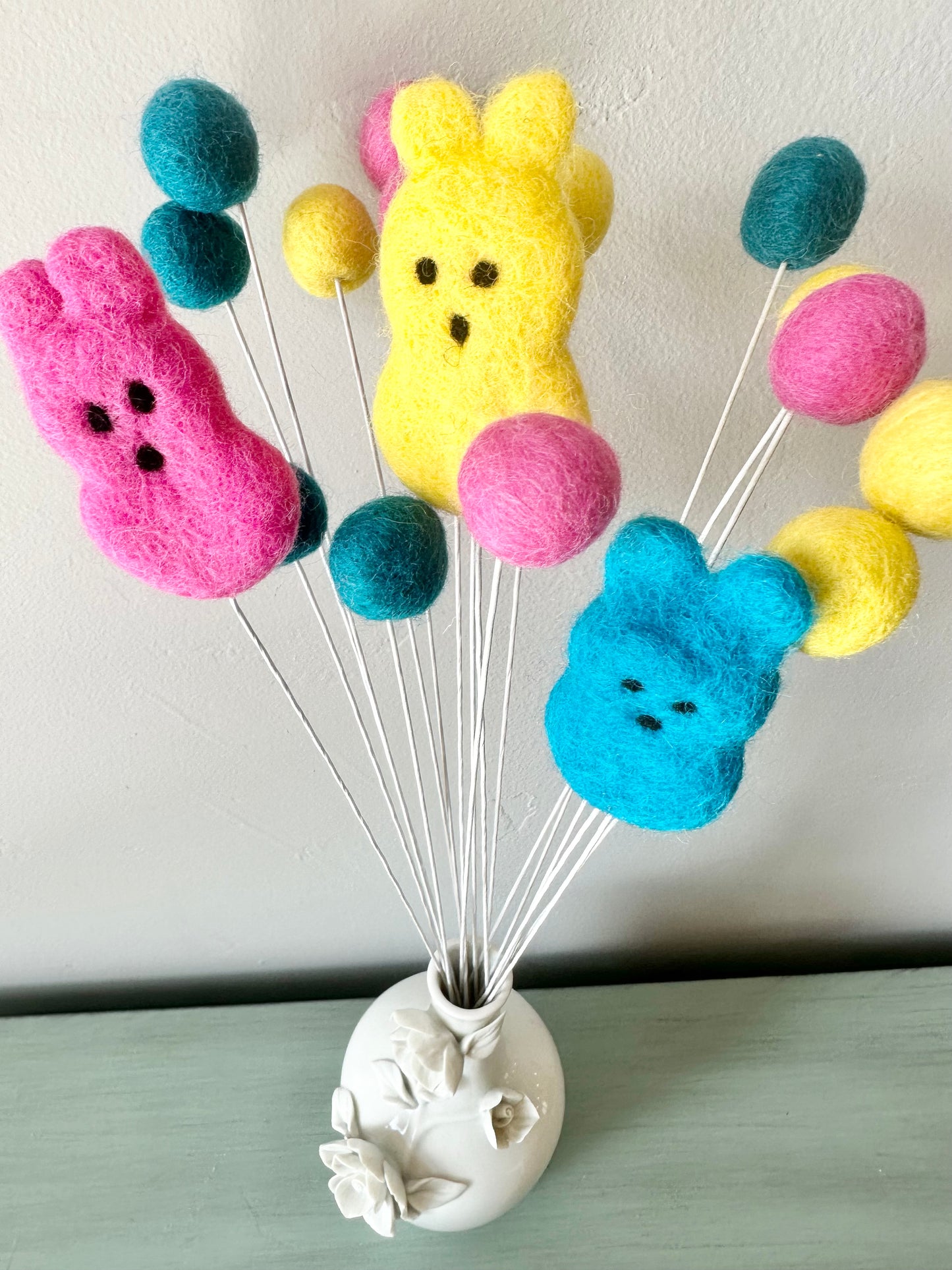 Candy Bunny & Felt Ball Bouquet