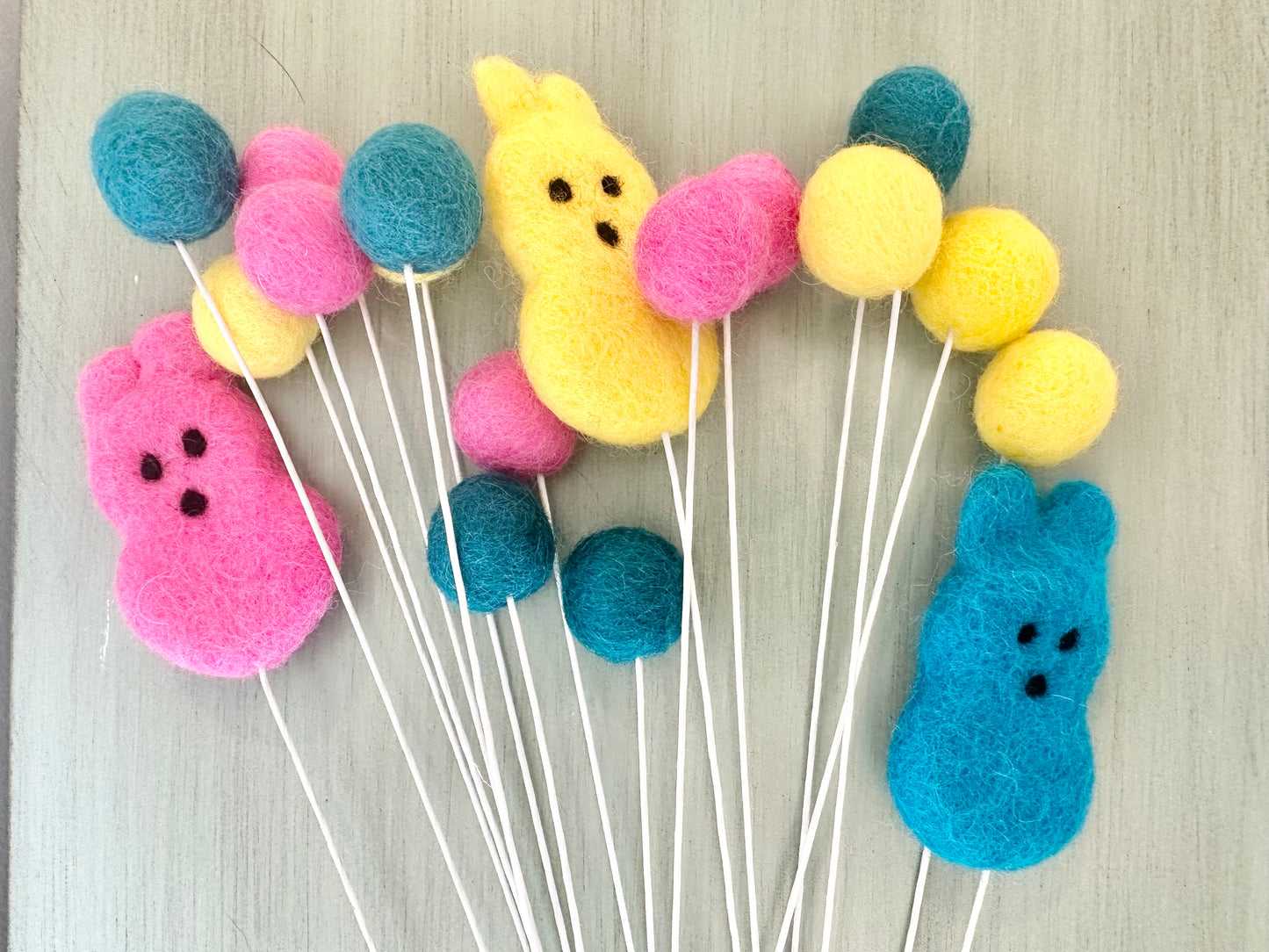 Candy Bunny & Felt Ball Bouquet